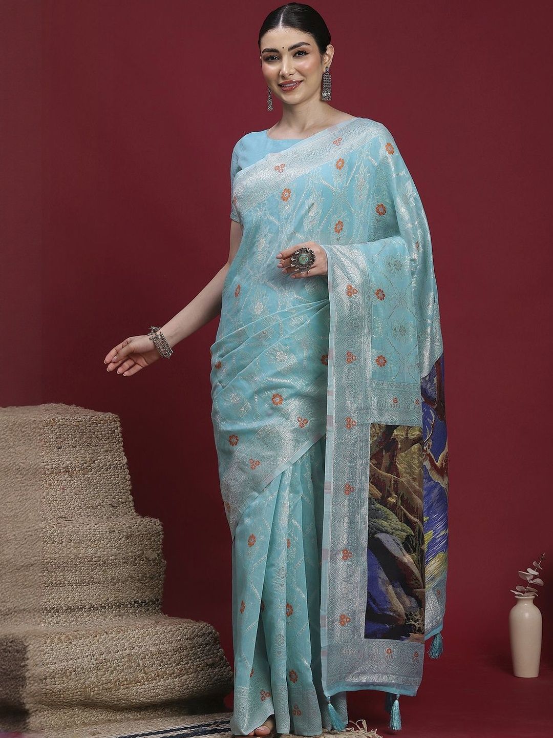 Sangria Ethnic Motifs Banarasi Fastive Saree-picture-50