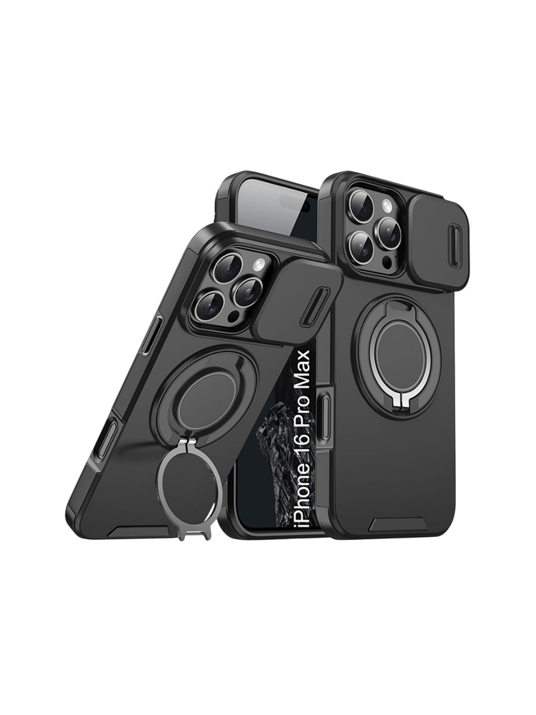Luxury Kase Shockproof iPhone 16 Pro Max Magnetic Back Case With Slide Camera Cover-picture-35