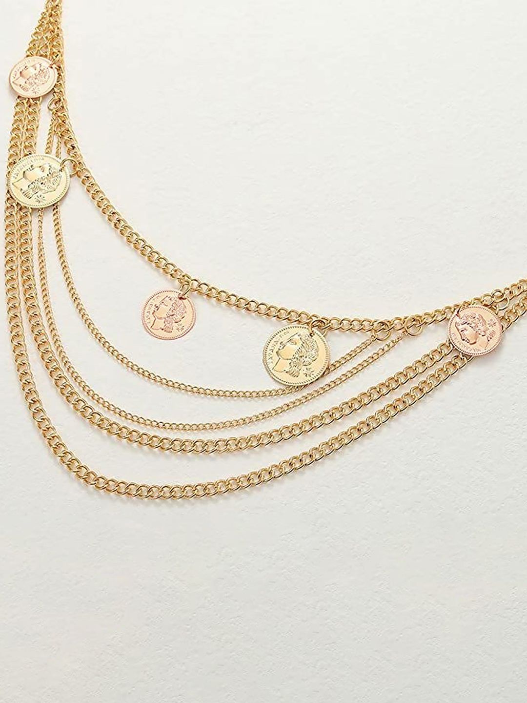 Peora Gold Plated Multi Layered Waist Chain Saree Accessories-picture-17