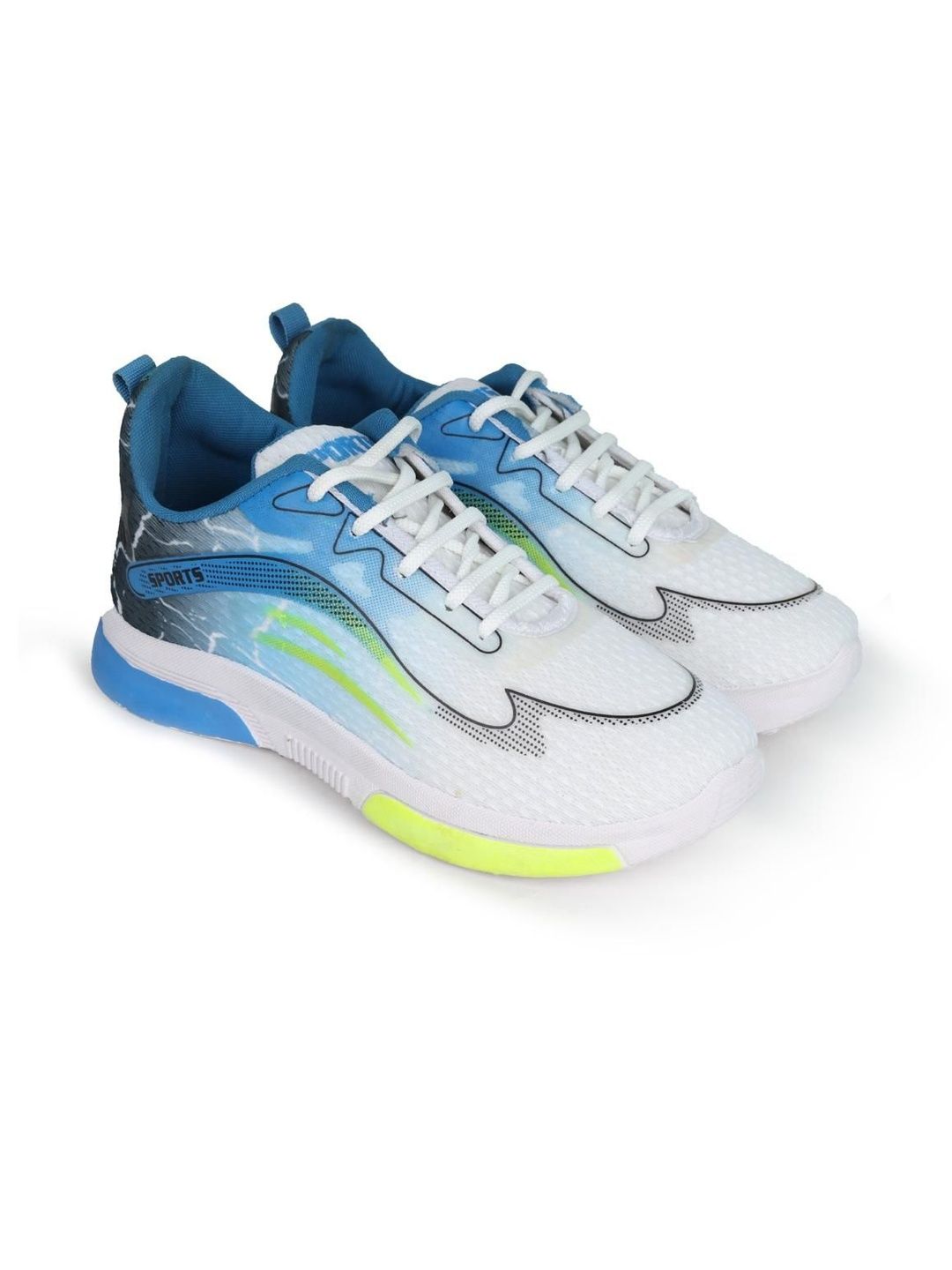 DRACKFOOT Men Blue & White Mesh Running Non-Marking Shoes-image-48
