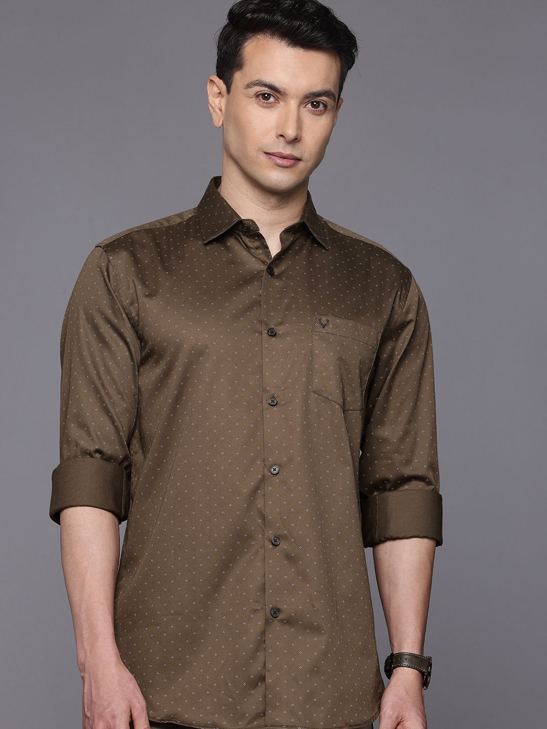 Allen Solly Classic Fit Micro Ditsy Printed Pure Cotton Casual Shirt-picture-10