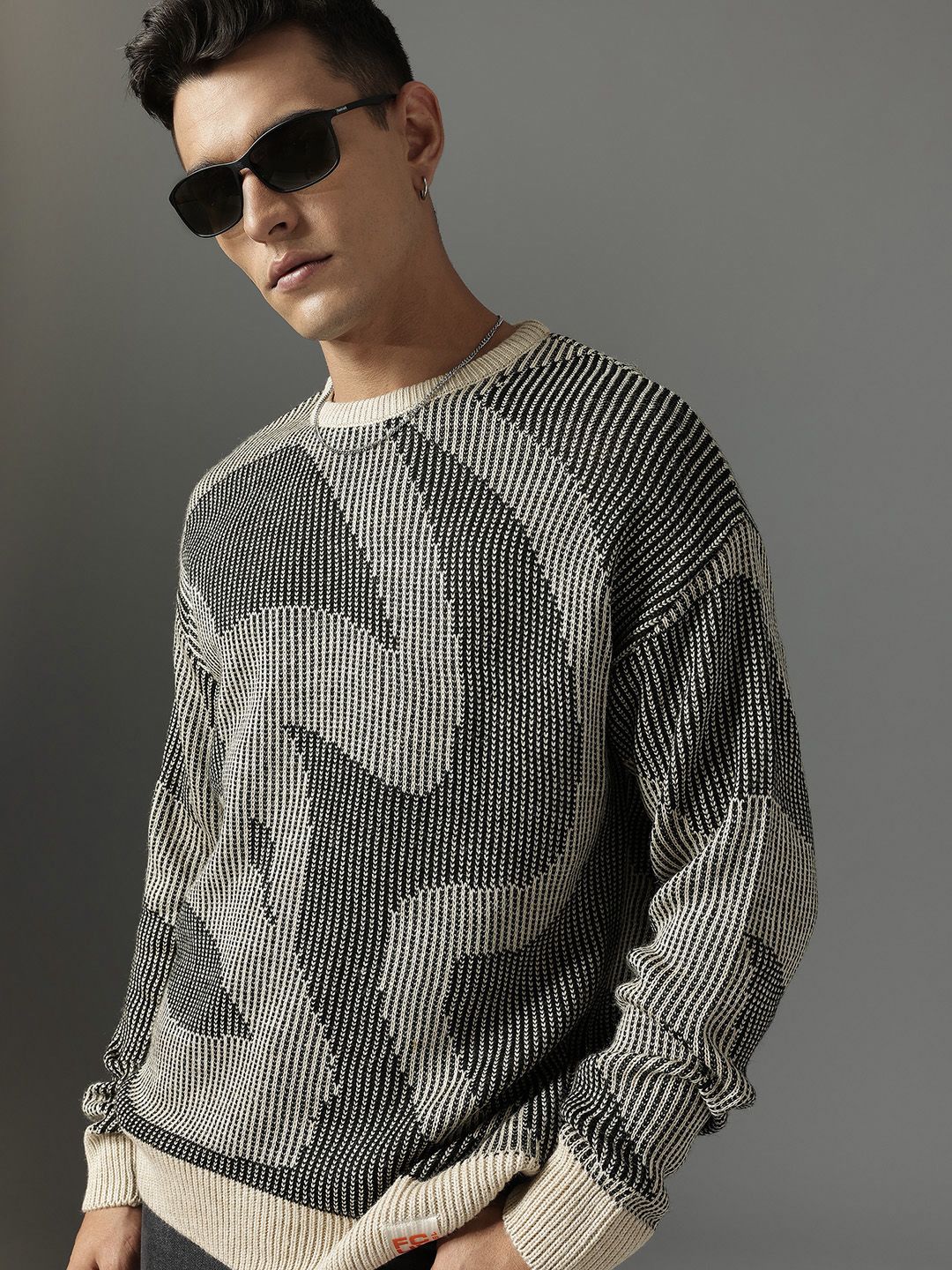 FCUK Self-Design Abstract Pullover Sweater-picture-13
