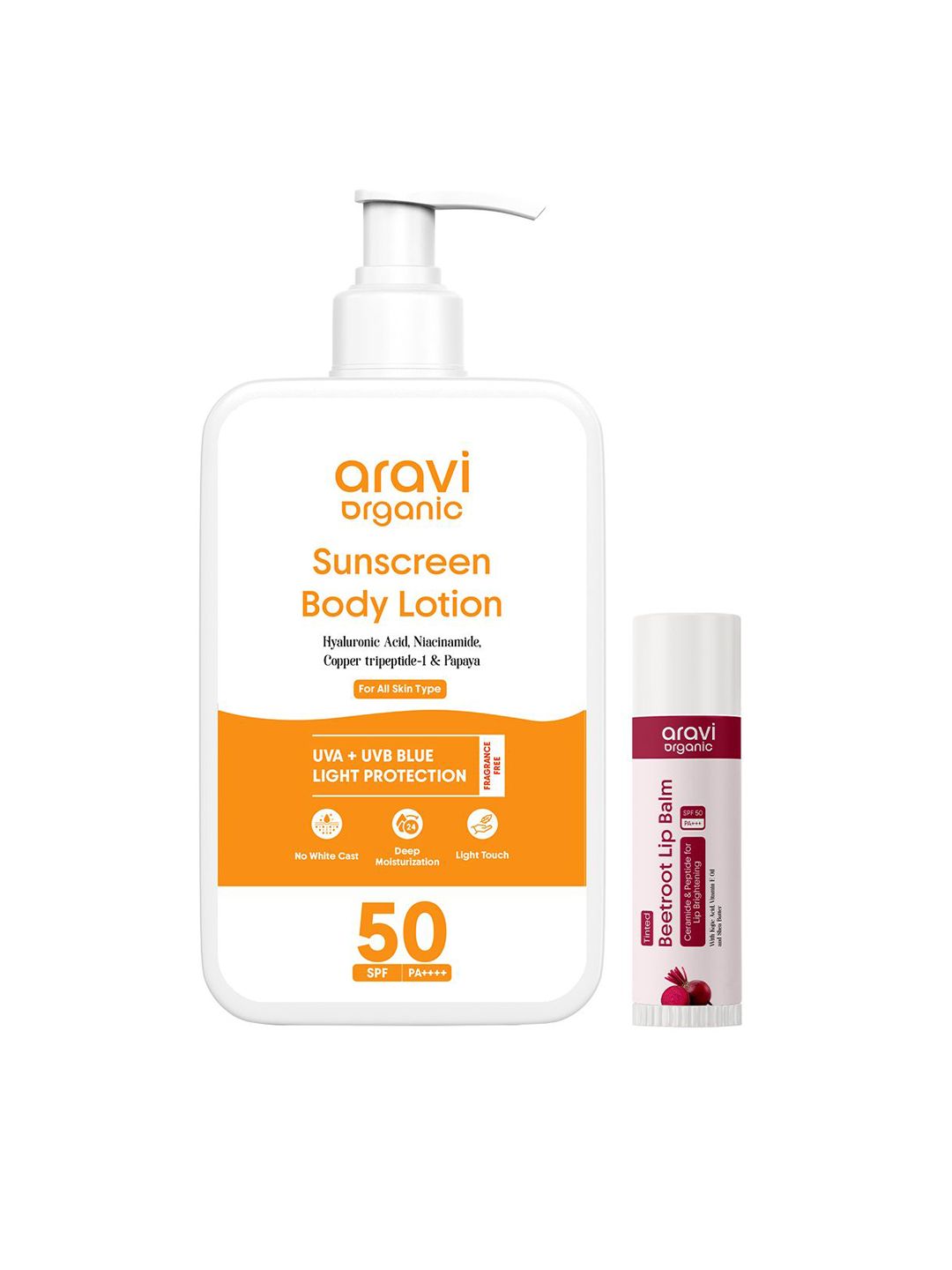 Aravi Organic Set Of 2 Sunscreen Body Lotion- 200 ml & Lip Balm- 5 g-image-39