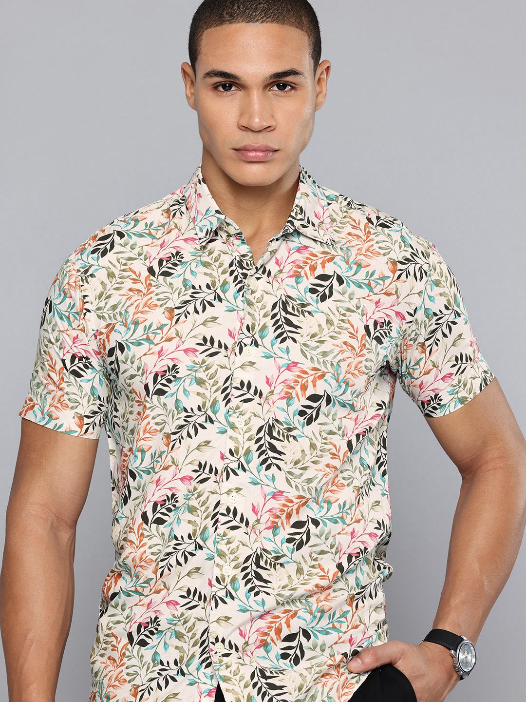 Mufti Slim Fit Floral Printed Casual Shirt-picture-26