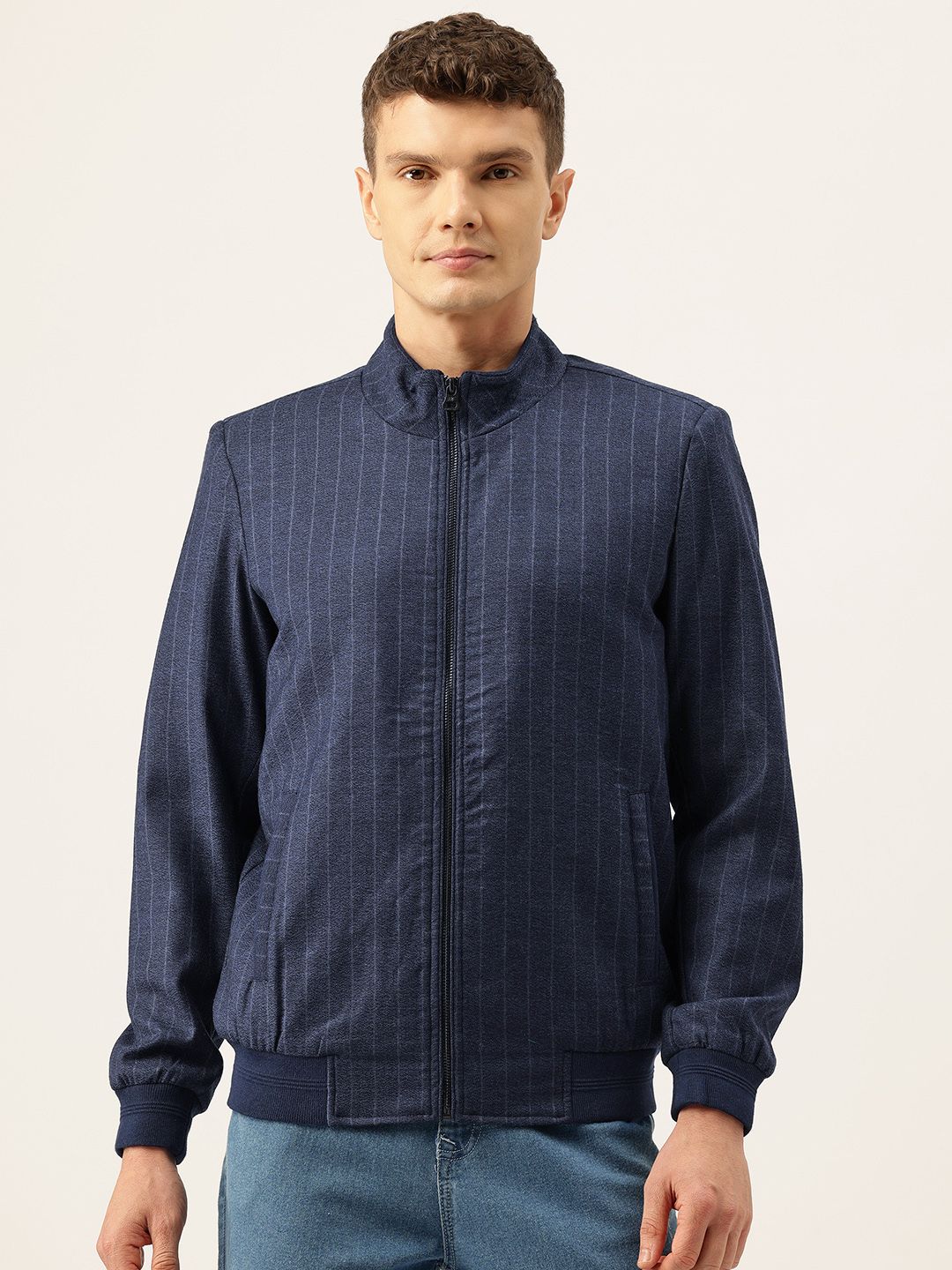 Monte Carlo Striped Woollen Bomber Jacket-picture-50
