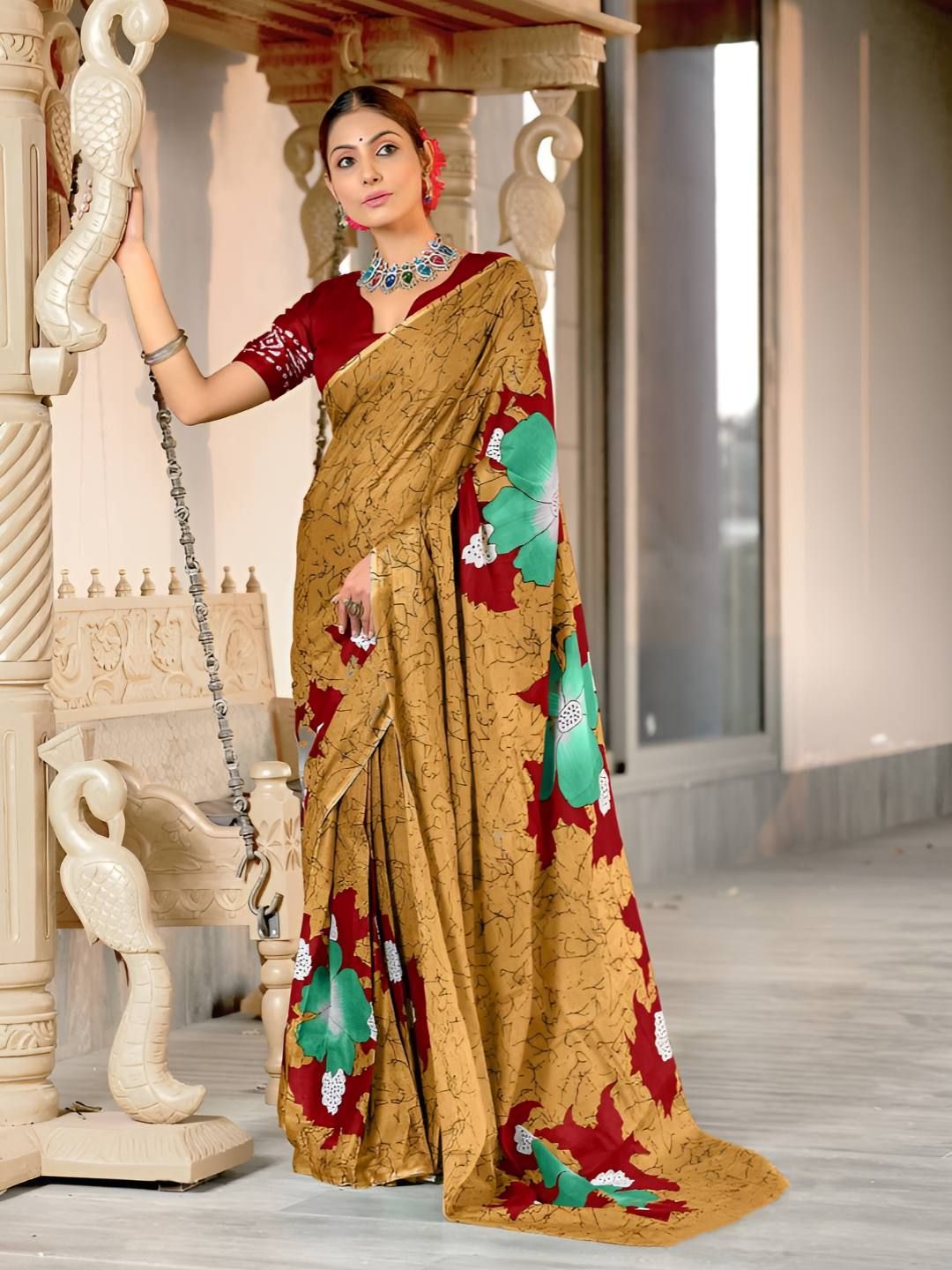 all about you Floral Printed Pure Cotton Saree-picture-36