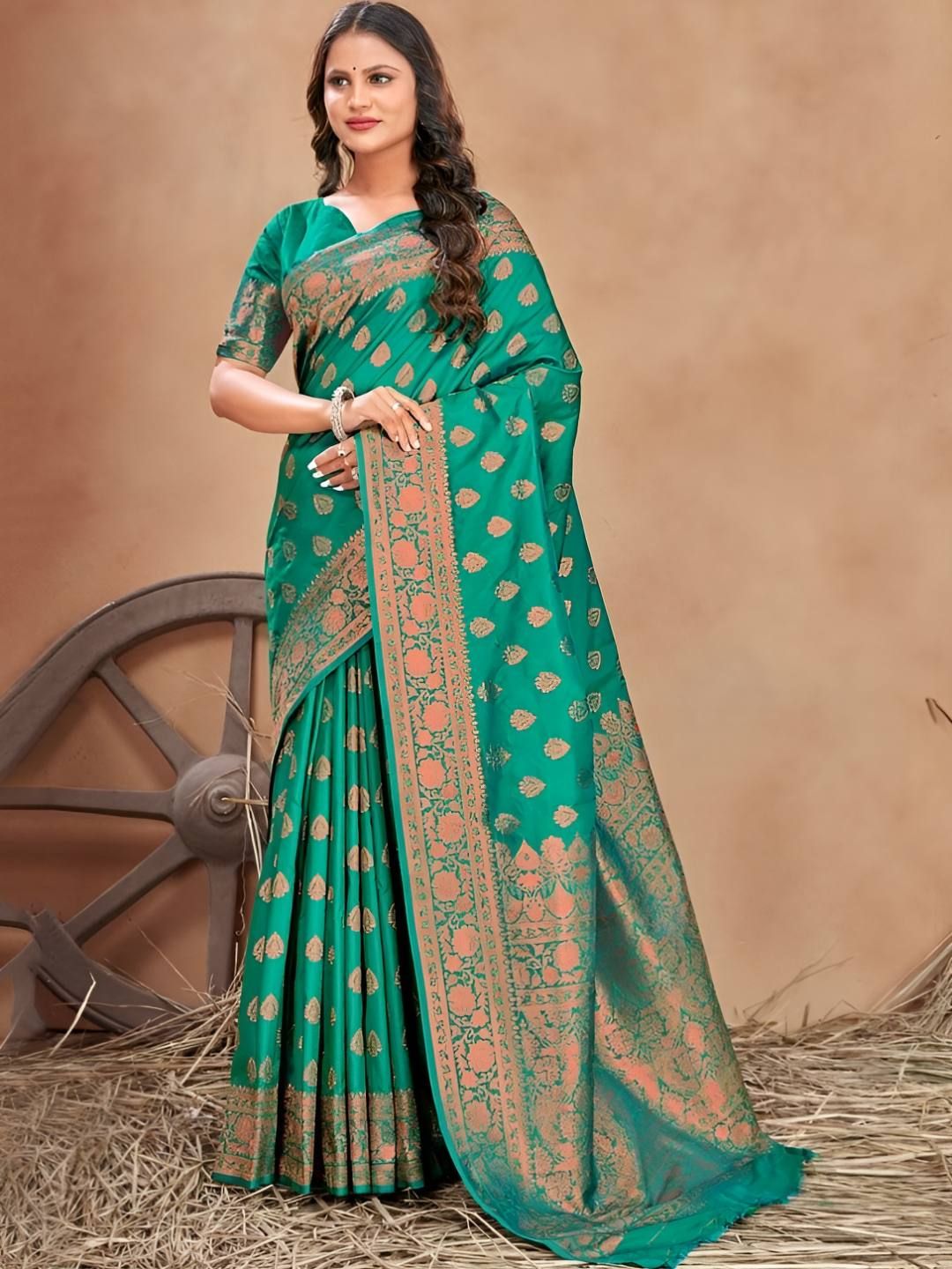 Shriyangan Floral Woven Zari Art Silk Kanjeevaram Saree-picture-17