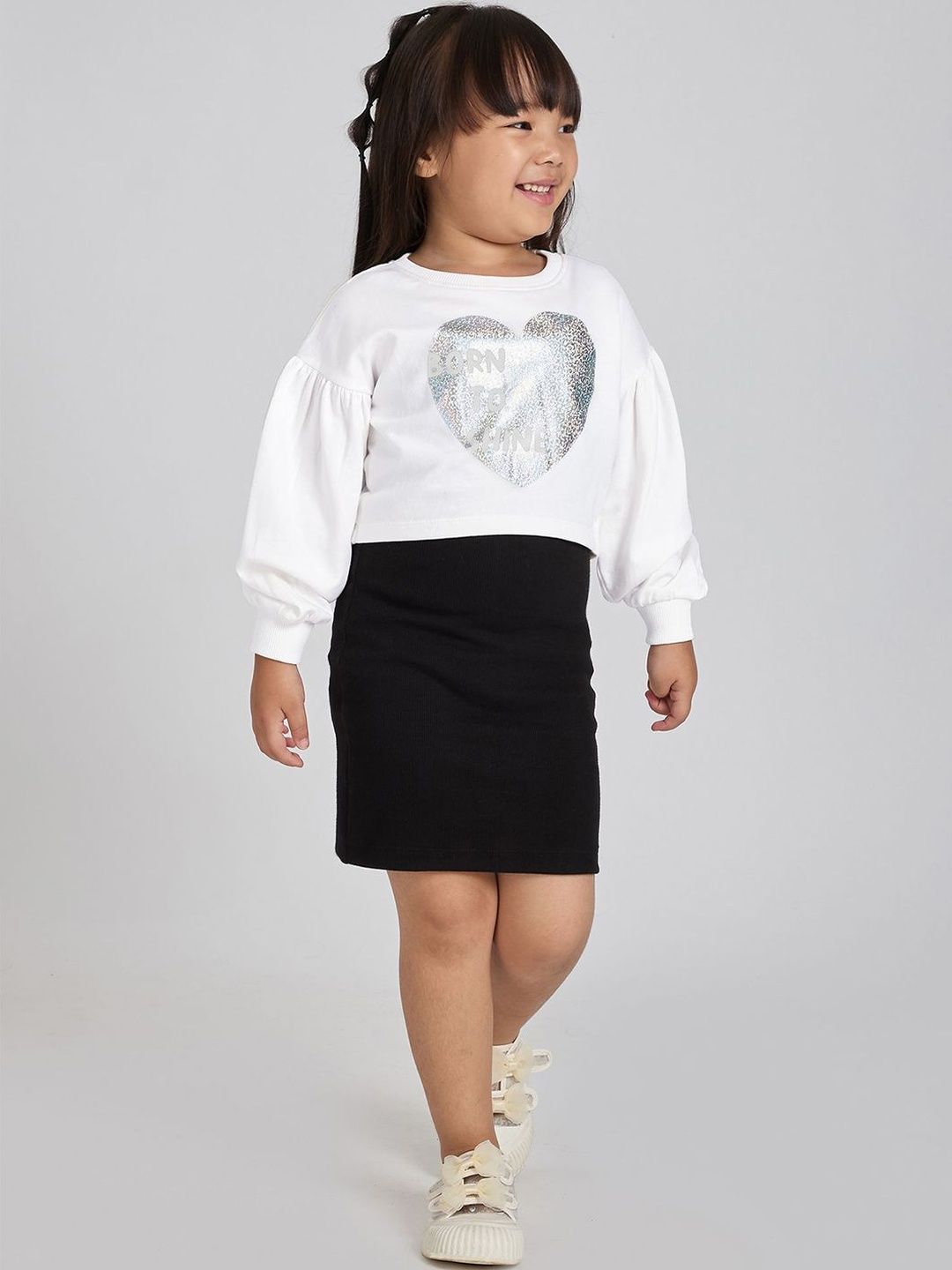 Pure Cotton Sequin Accent Casual Dresses