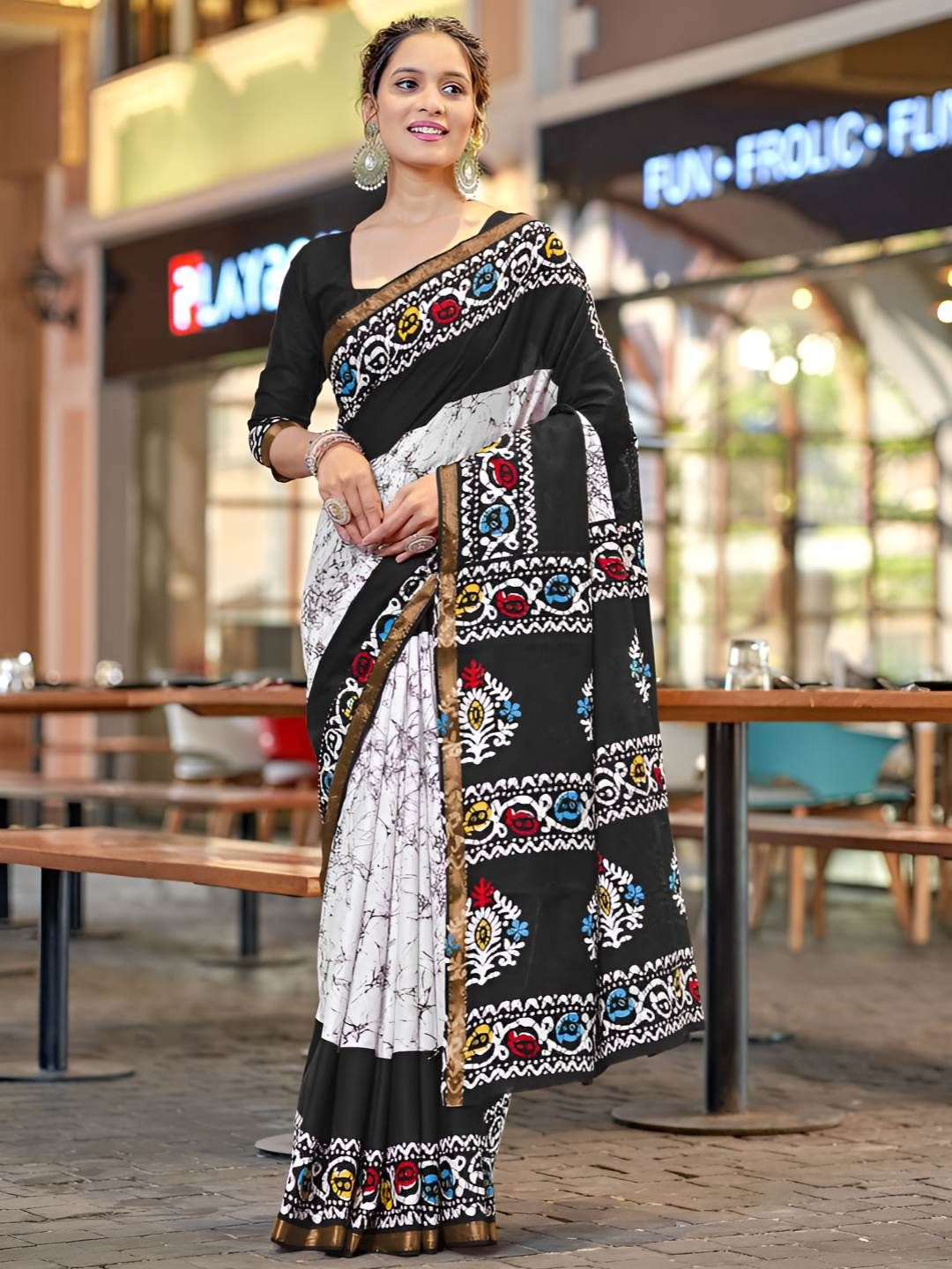 all about you Pure Cotton Printed Saree with Blouse Piece-picture-31