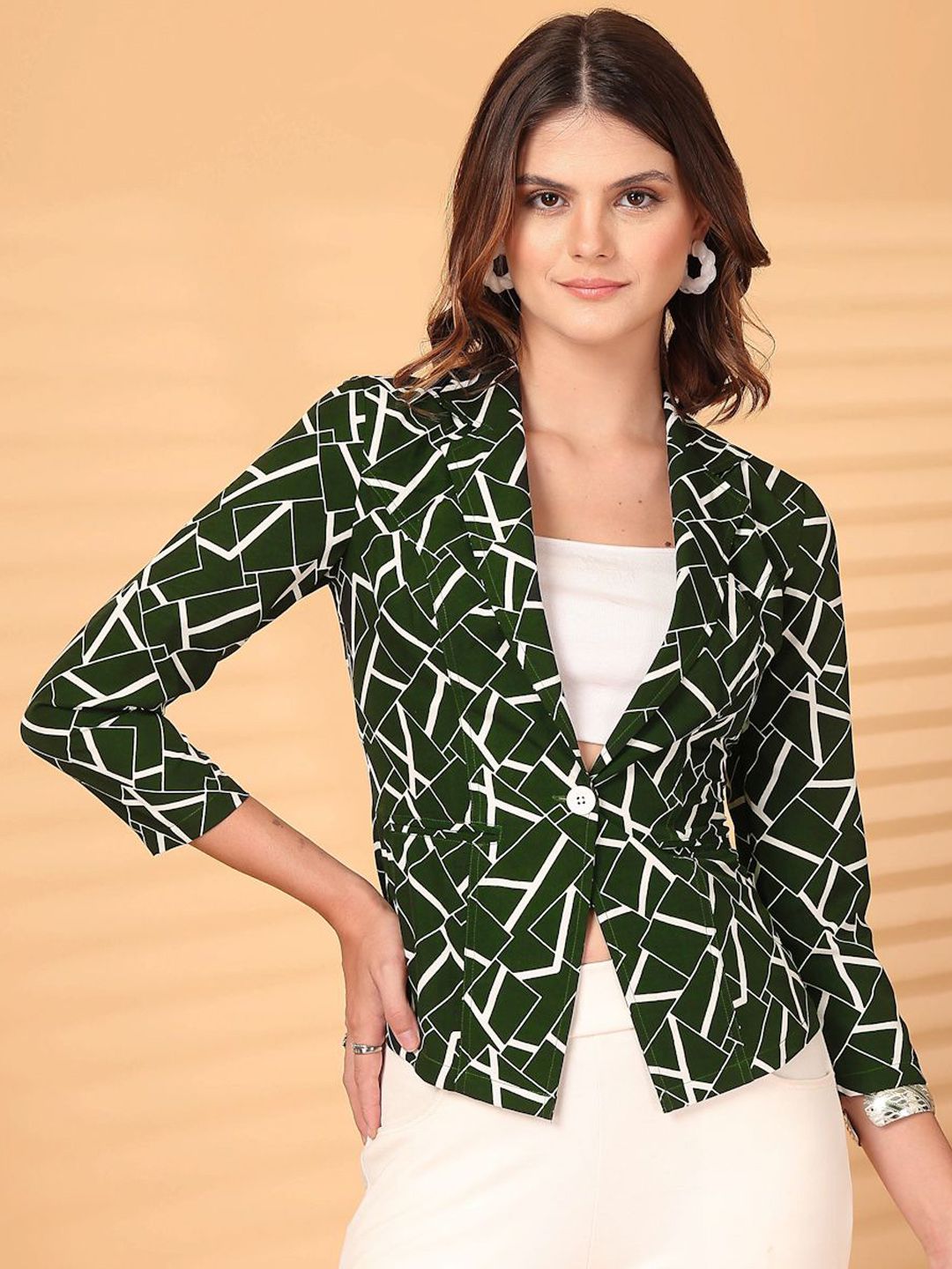 BEING NAUGHTY Printed Slim-Fit Single-Breasted Casual Blazer-image-39