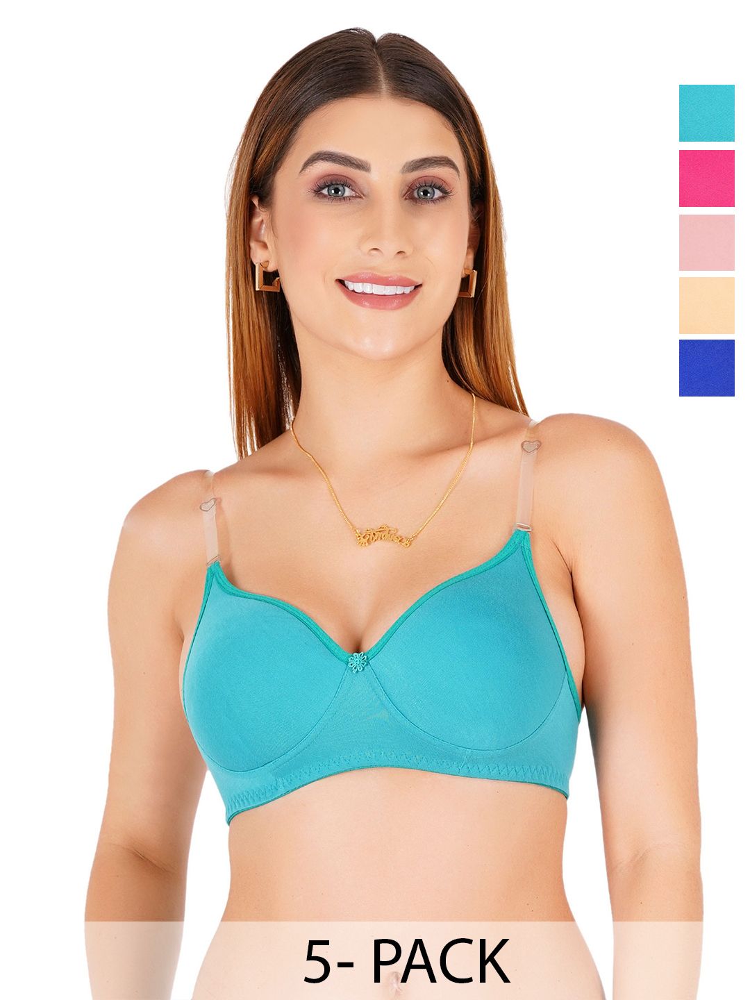 Liigne Pack Of 5 Full Coverage Lightly Padded T-shirt Bra-picture-23