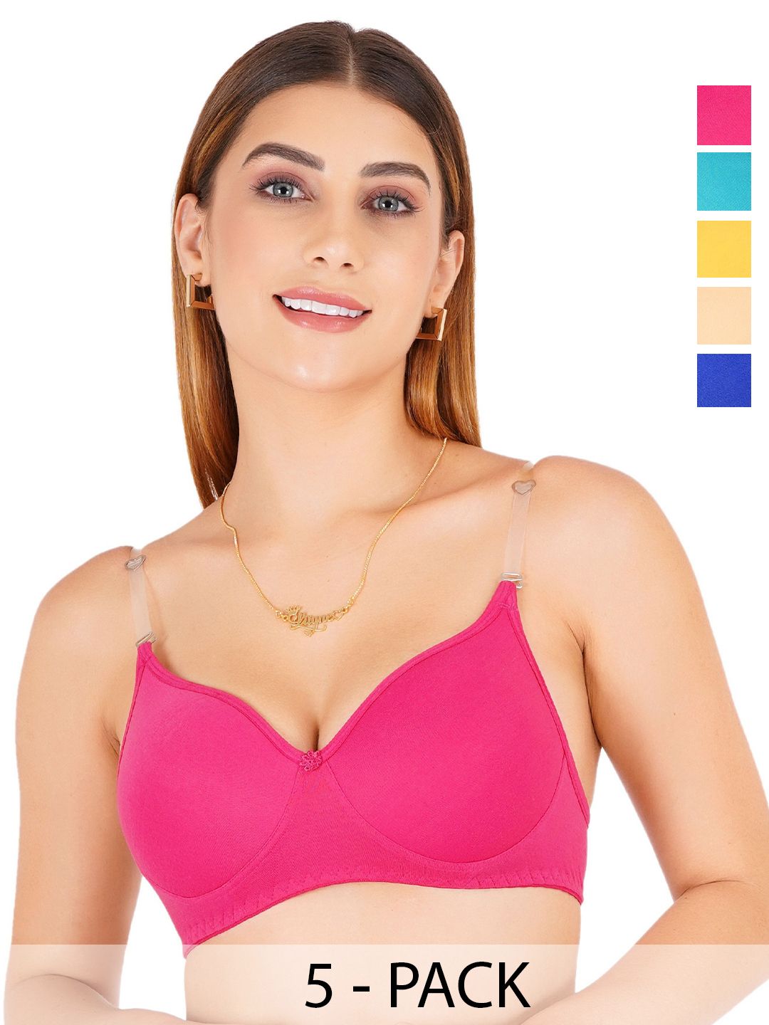 Liigne Pack Of 5 Full Coverage Lightly Padded T-shirt Bra-picture-10
