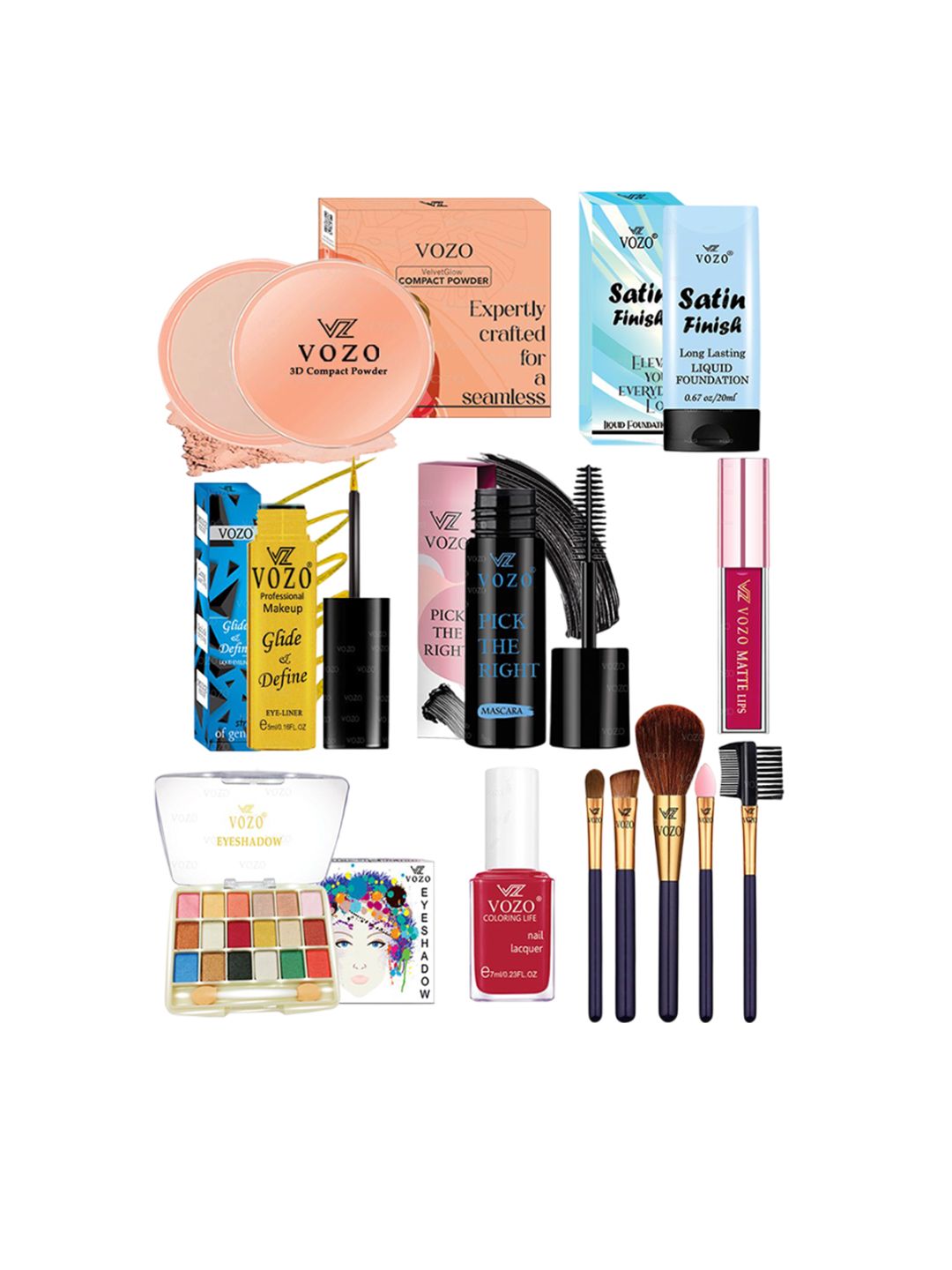 VOZO Everyday Elegance Set Of 12 Makeup Essentials-image-2
