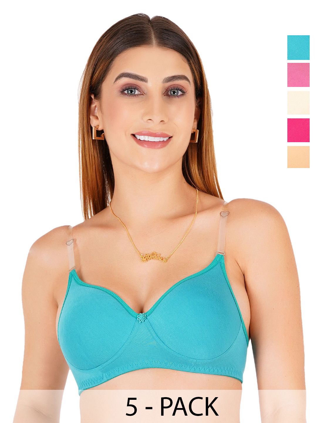 Liigne Pack Of 5 Lightly Padded Full Coverage Bra-picture-34