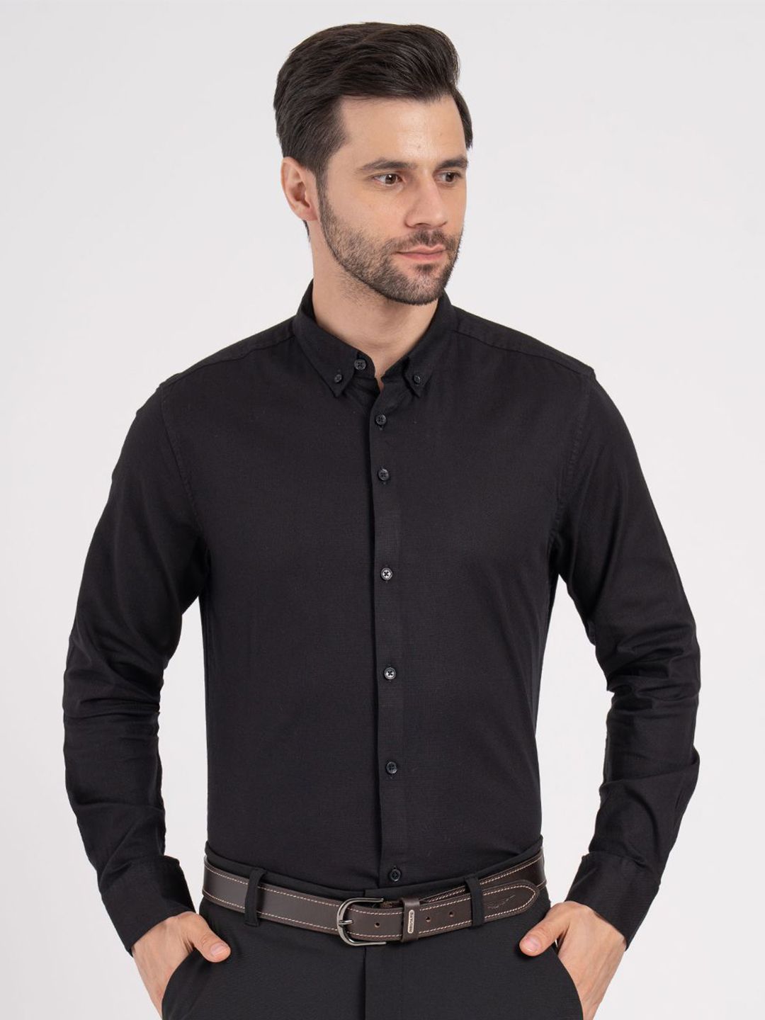 Red Tape Men Slim Fit Solid Button-Down Collar Pure Cotton Formal Shirt-picture-32