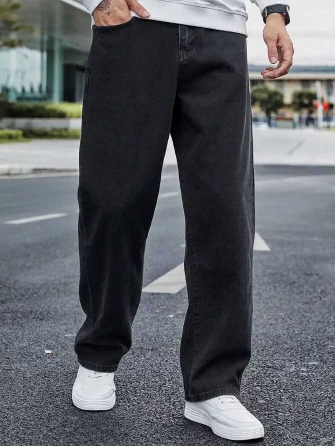 MaverIQ Men Classic Relaxed Fit Mid-Rise Clean Look Stretchable Denim Jeans-picture-36