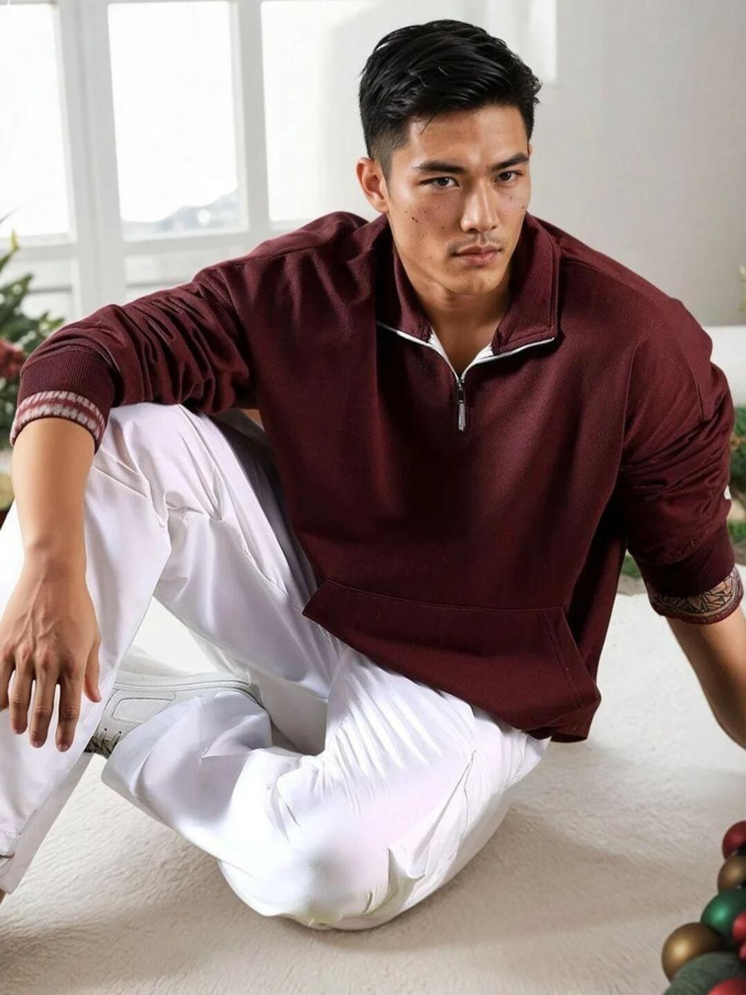 Kotty Men Mock Collar Cotton Sweatshirt-picture-27
