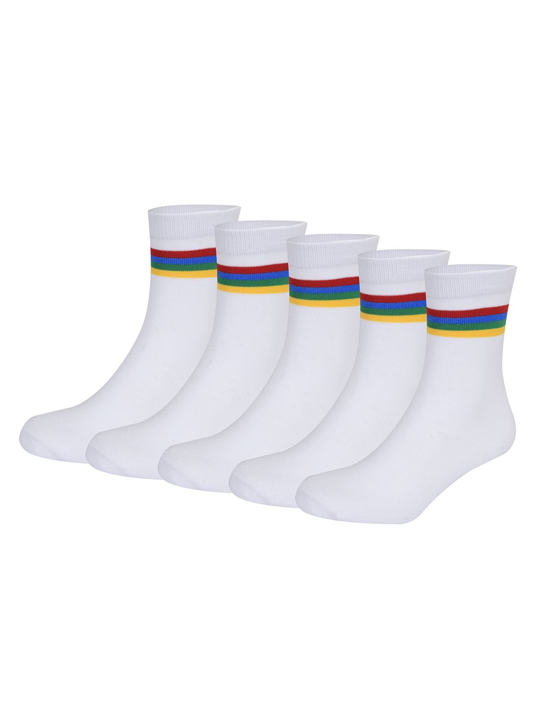bizala Kids Striped Pack Of 5 Calf-Length Socks-image-43