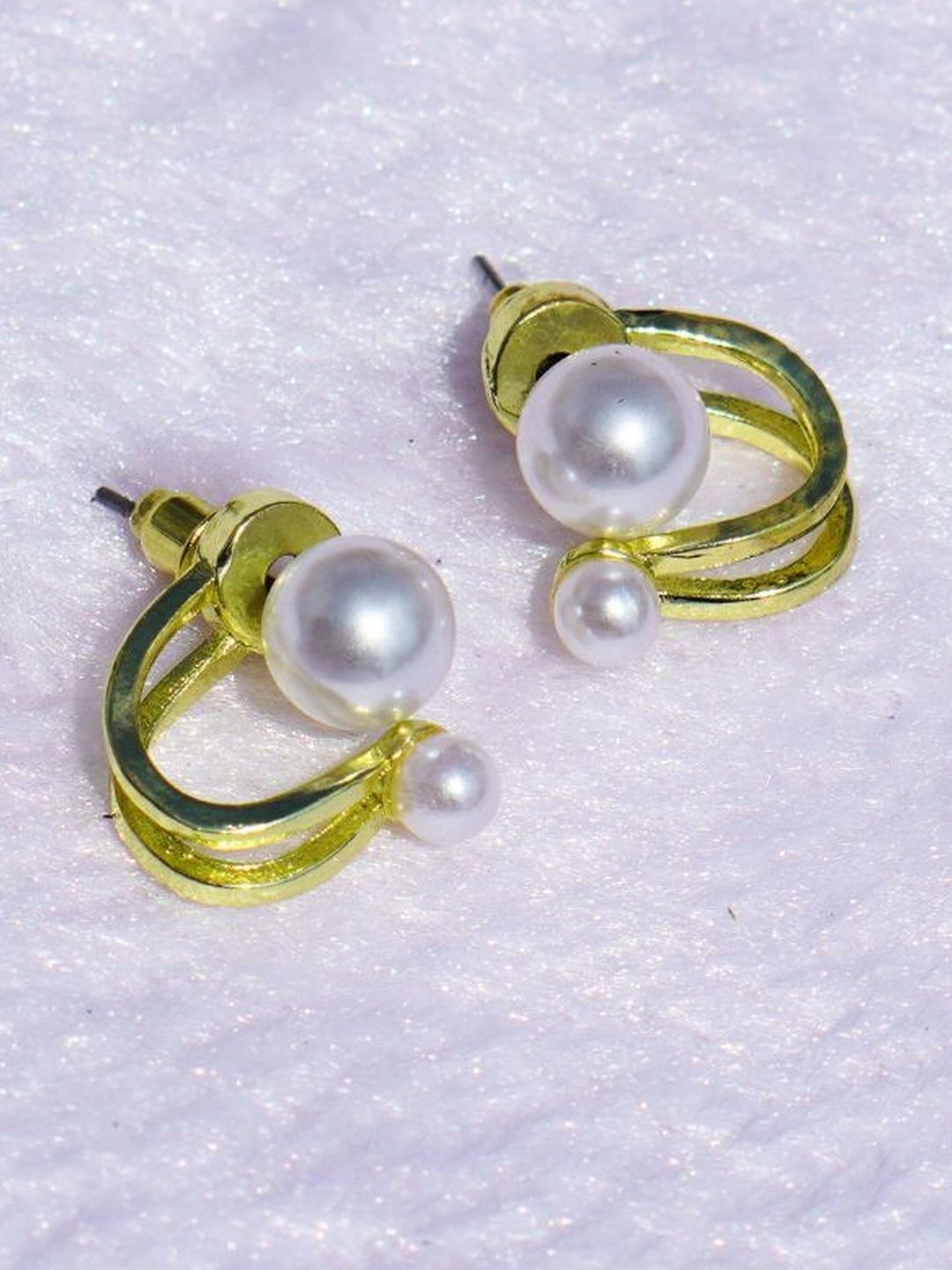 zefrokart Gold Plated Pearl Studs Earrings-picture-17
