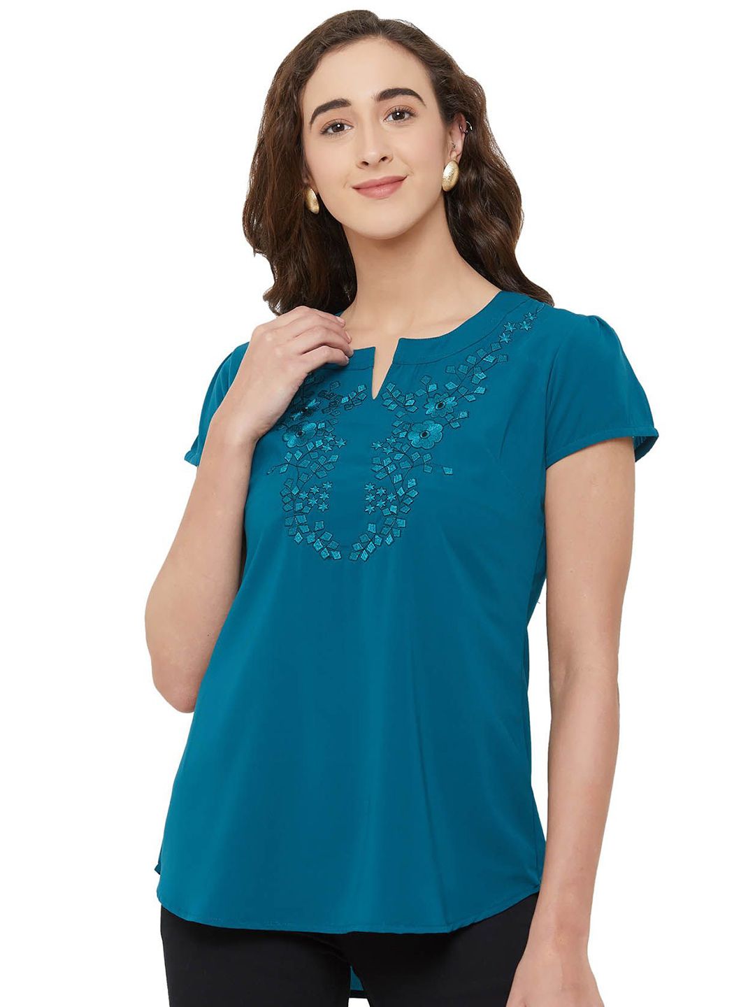 G0-4 IT Women Embroidered Mandarin Collar Top-picture-16