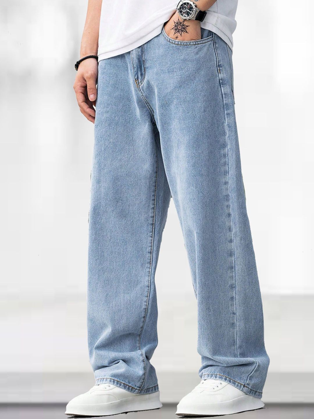Veltick Men Mid-Rise Light Fade Non Stretchable Jeans-image-12