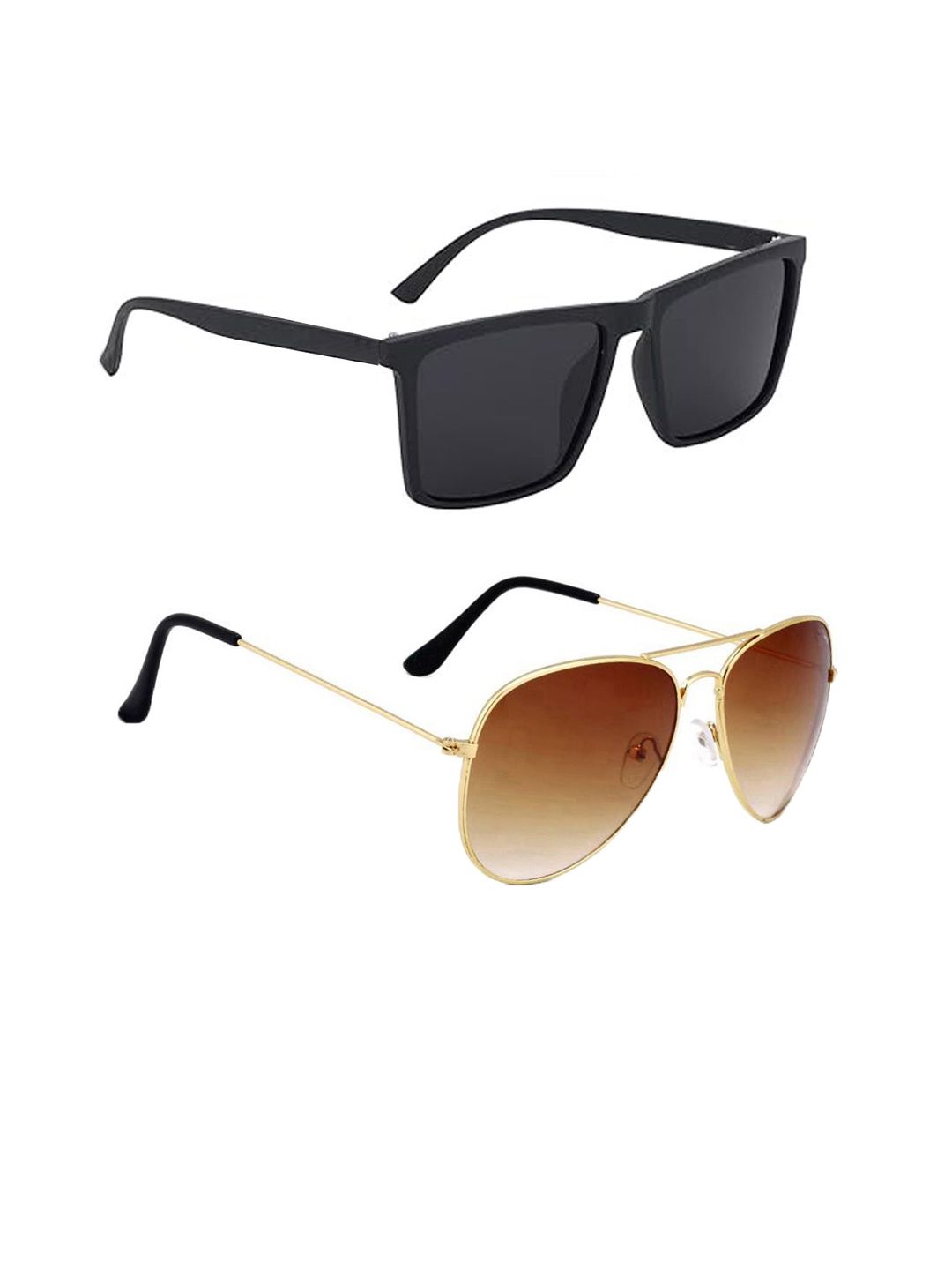 Elligator Unisex Set o 2 UV Protected Lens Aviator Sunglasses 89234_AvBrwn-image-17
