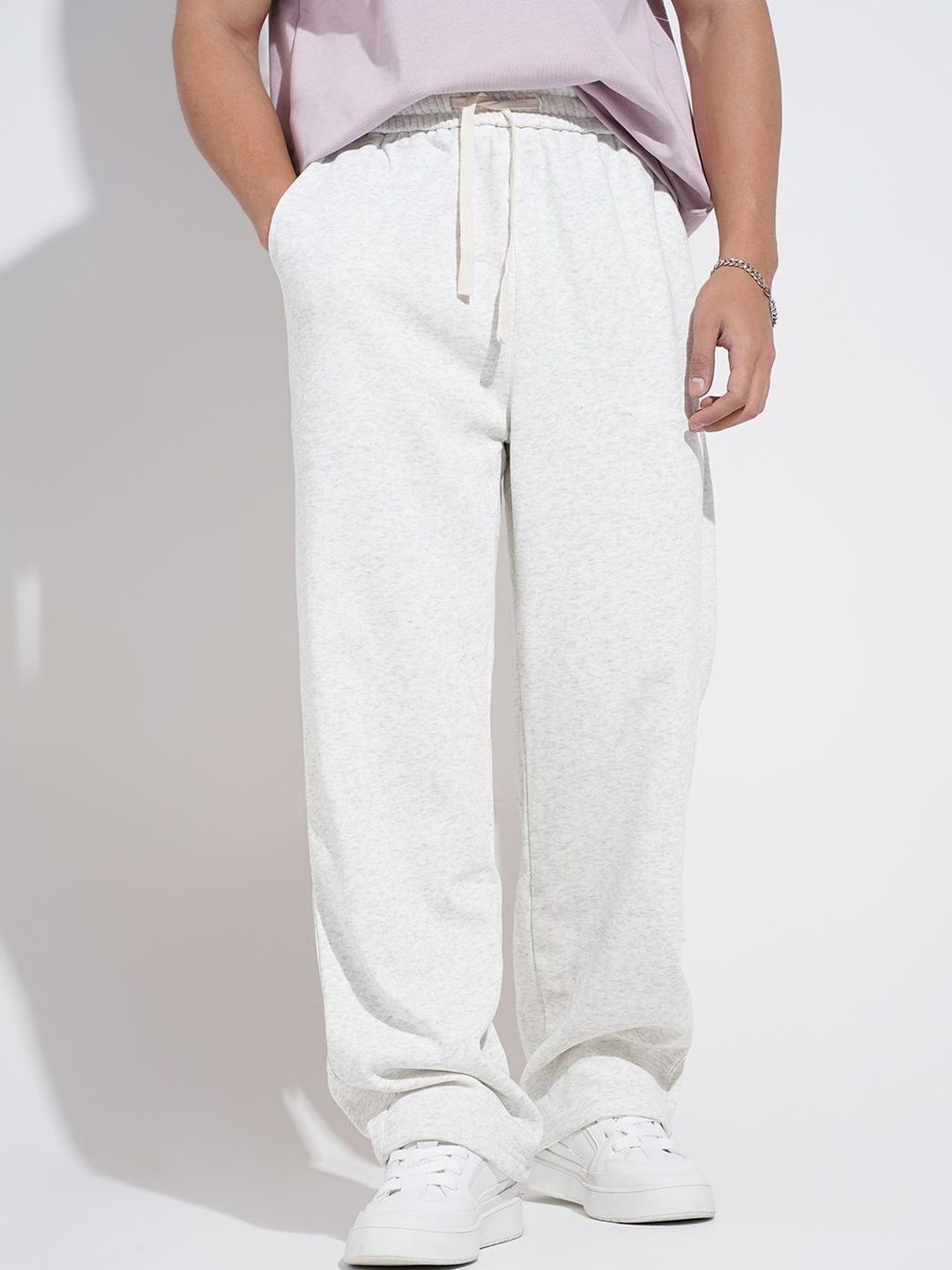 SHOWOFF Men Grey Straight Fit Cotton Regular Trousers-picture-38