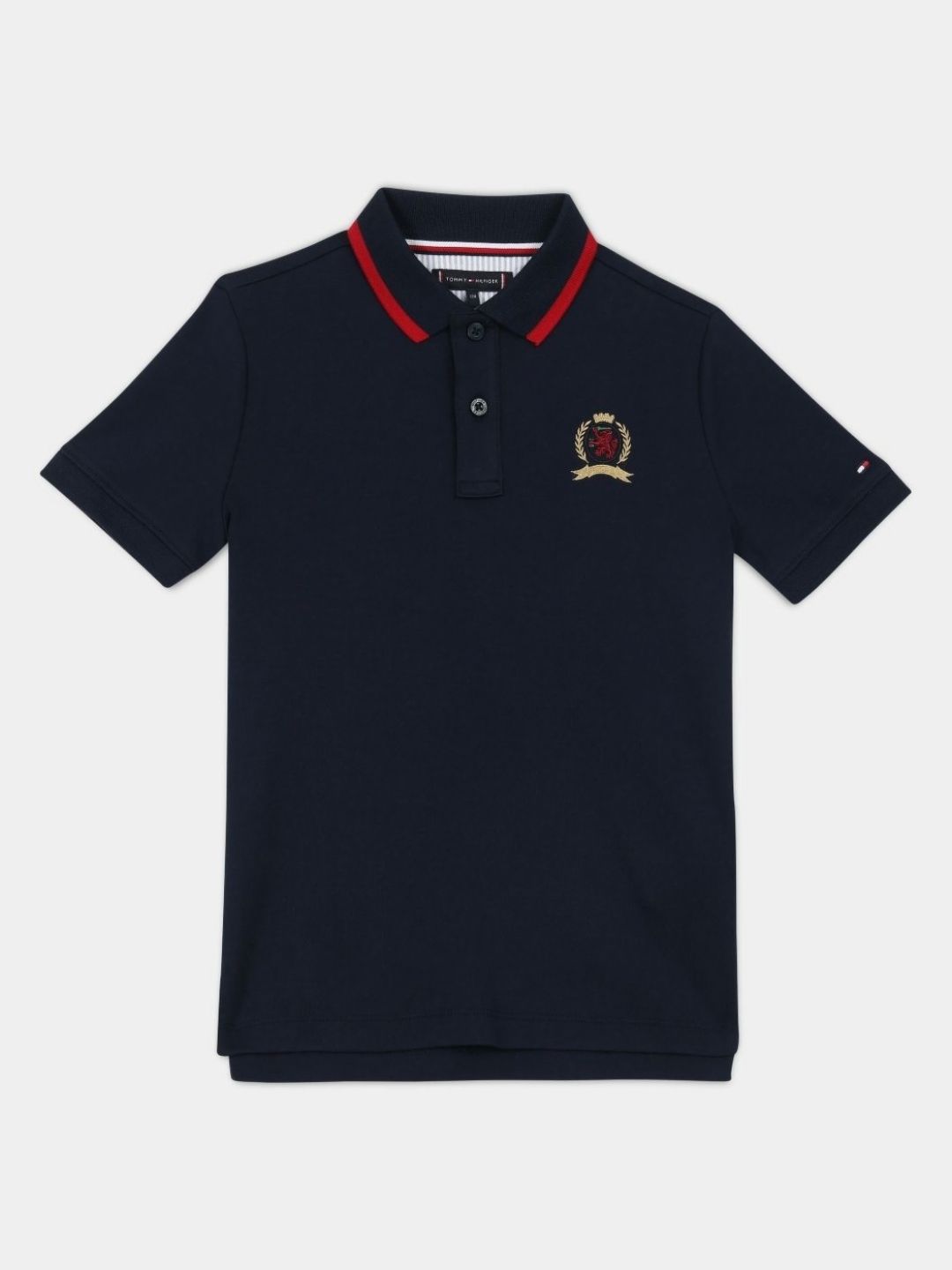 Tommy Hilfiger Boys Brand Logo Printed Polo Collar Pure Cotton T-Shirt
