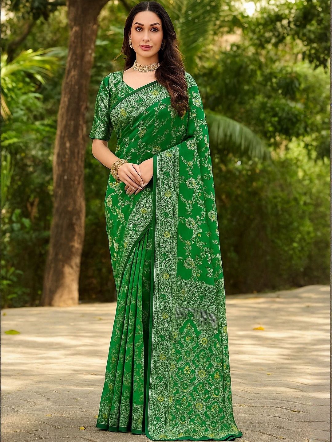 Moda Rapido Green Silk Cotton Woven Design Sarees-picture-15