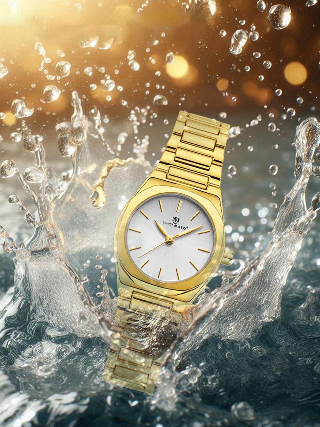 SANSIMAYO ANGEL Unisex Dial & Stainless Steel Straps Analogue Watch SM-L-221-G-G-W-picture-37