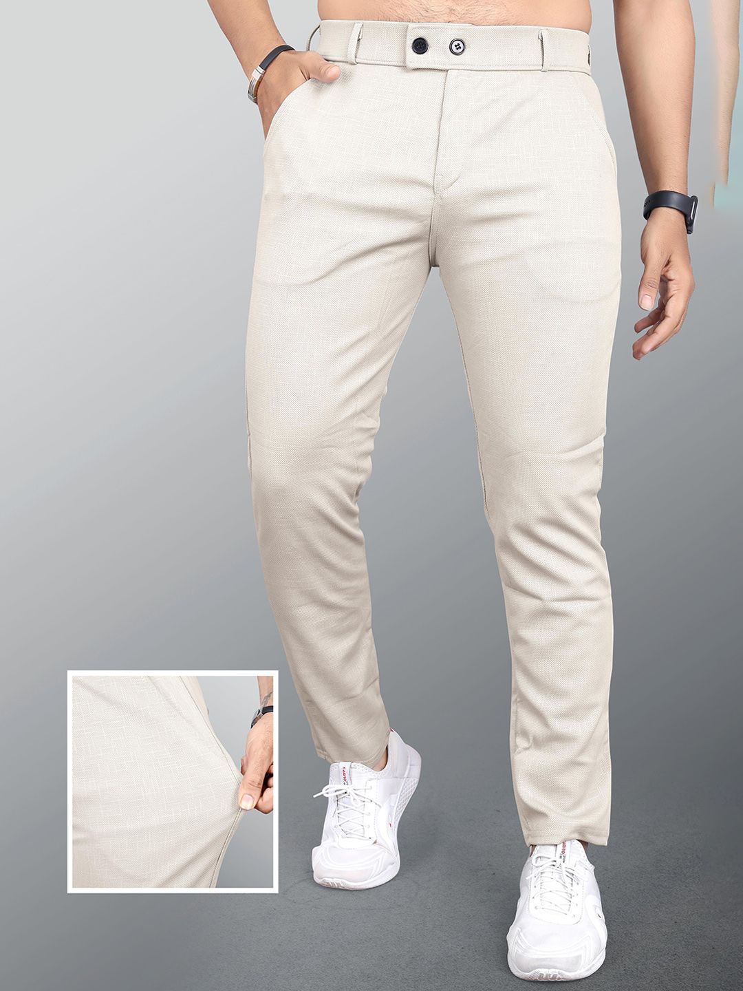 INDICLUB Men Regular Fit Mid-Rise Trousers-picture-55