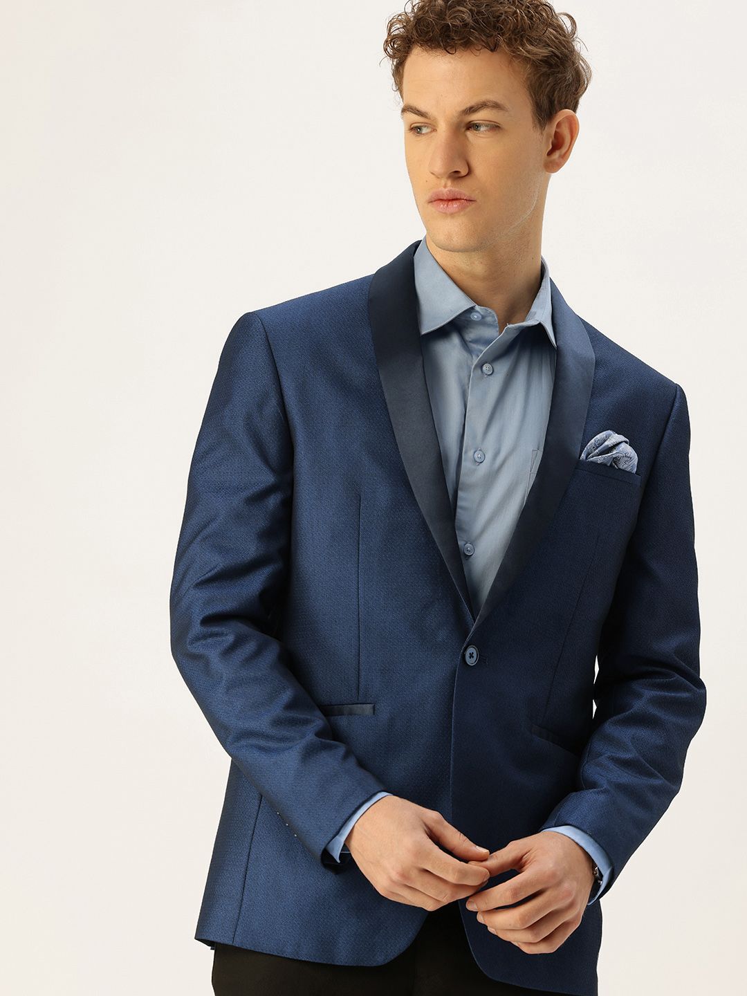 Peter England Neo Slim Fit Self-Design Single-Breasted Party Blazer-picture-10