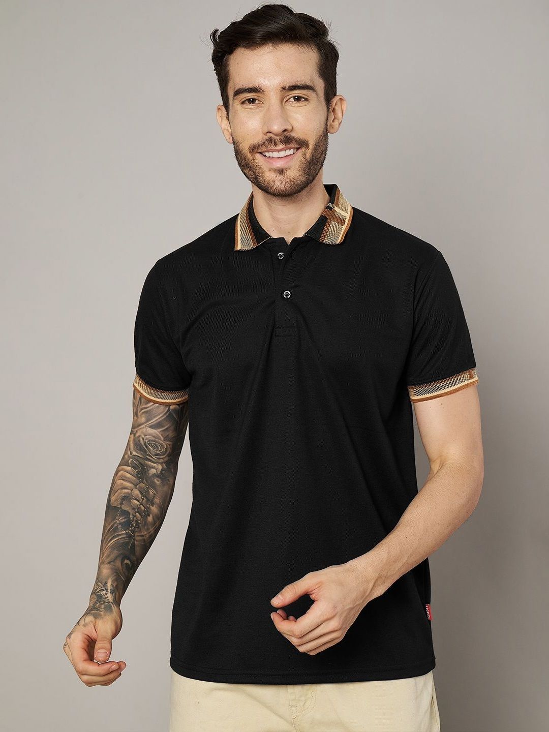 Leotude Polo Collar Cotton Regular Fit T-shirt-image-28
