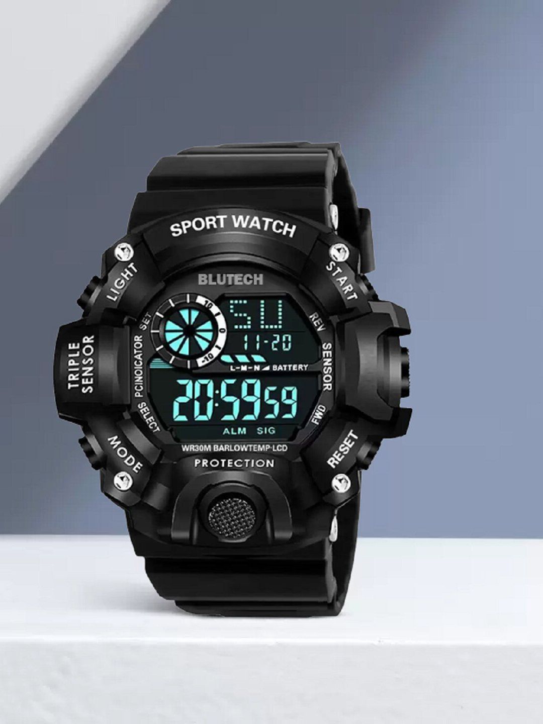 Blutech Men Plastic Dial & Silicon Straps Digital Watch G125Blk_-picture-45