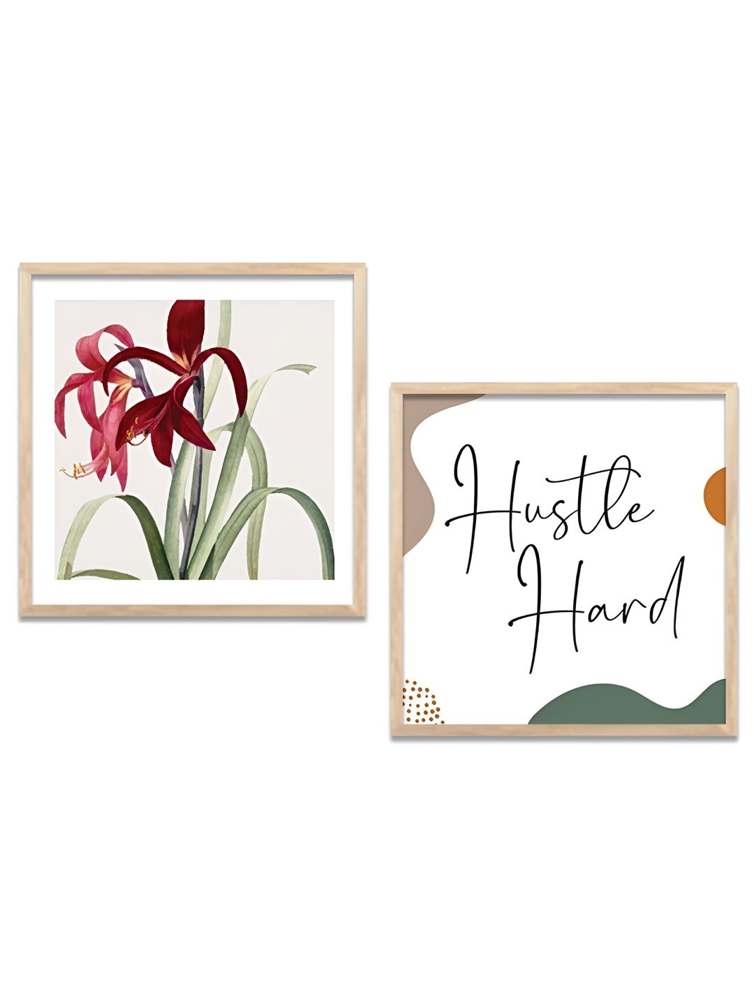 Kotart White & Pink 2 Pieces Floral Wooden Wall Arts-picture-21