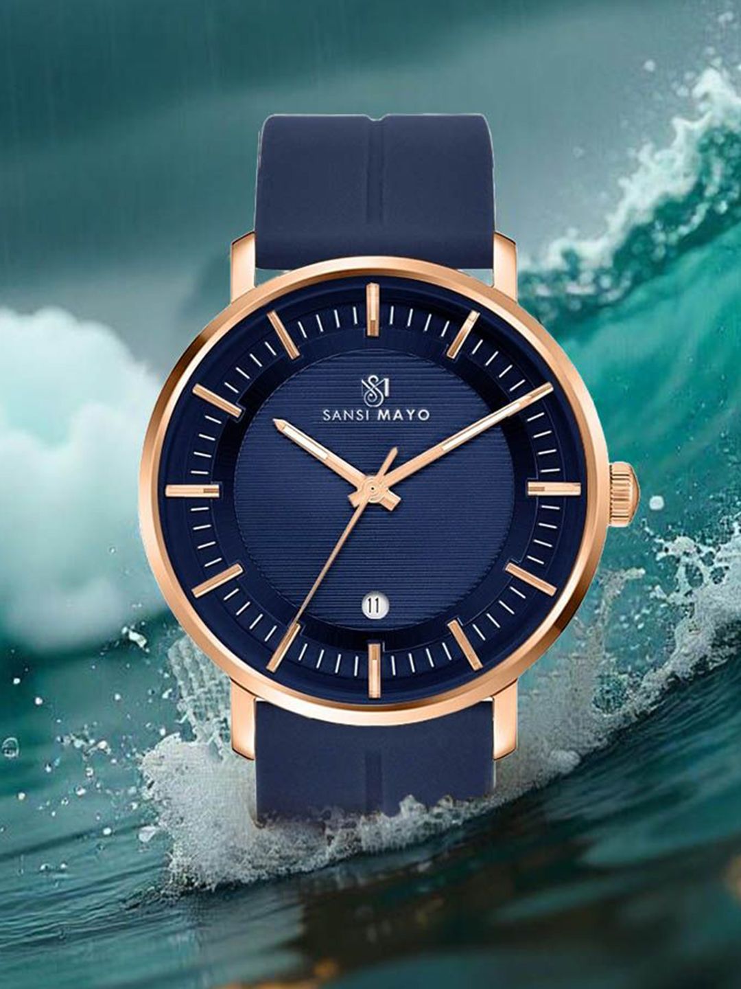 SANSIMAYO Men Bracelet Style Straps Analogue Watch SM-M-171-BL-RG-BL-picture-28