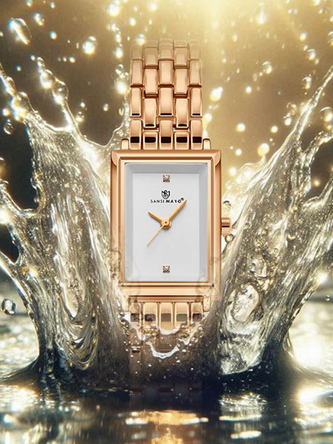 SANSIMAYO Unisex Dial & Stainless Steel Bracelet Style Straps Analogue Watch-picture-15