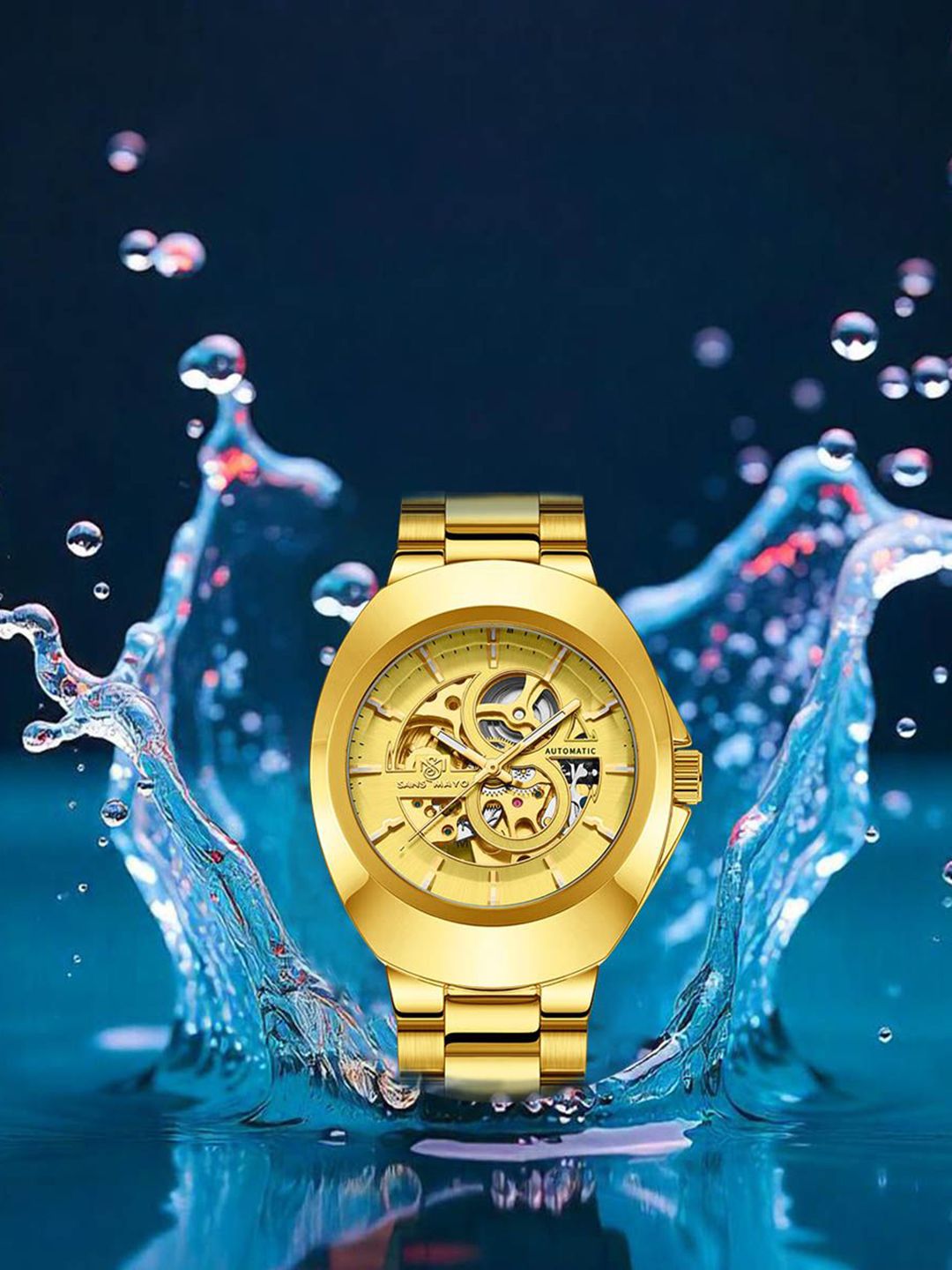 SANSIMAYO Rida Men Dial & Stainless Steel Straps Analogue Watch SM-M-210-G-G-G-picture-36