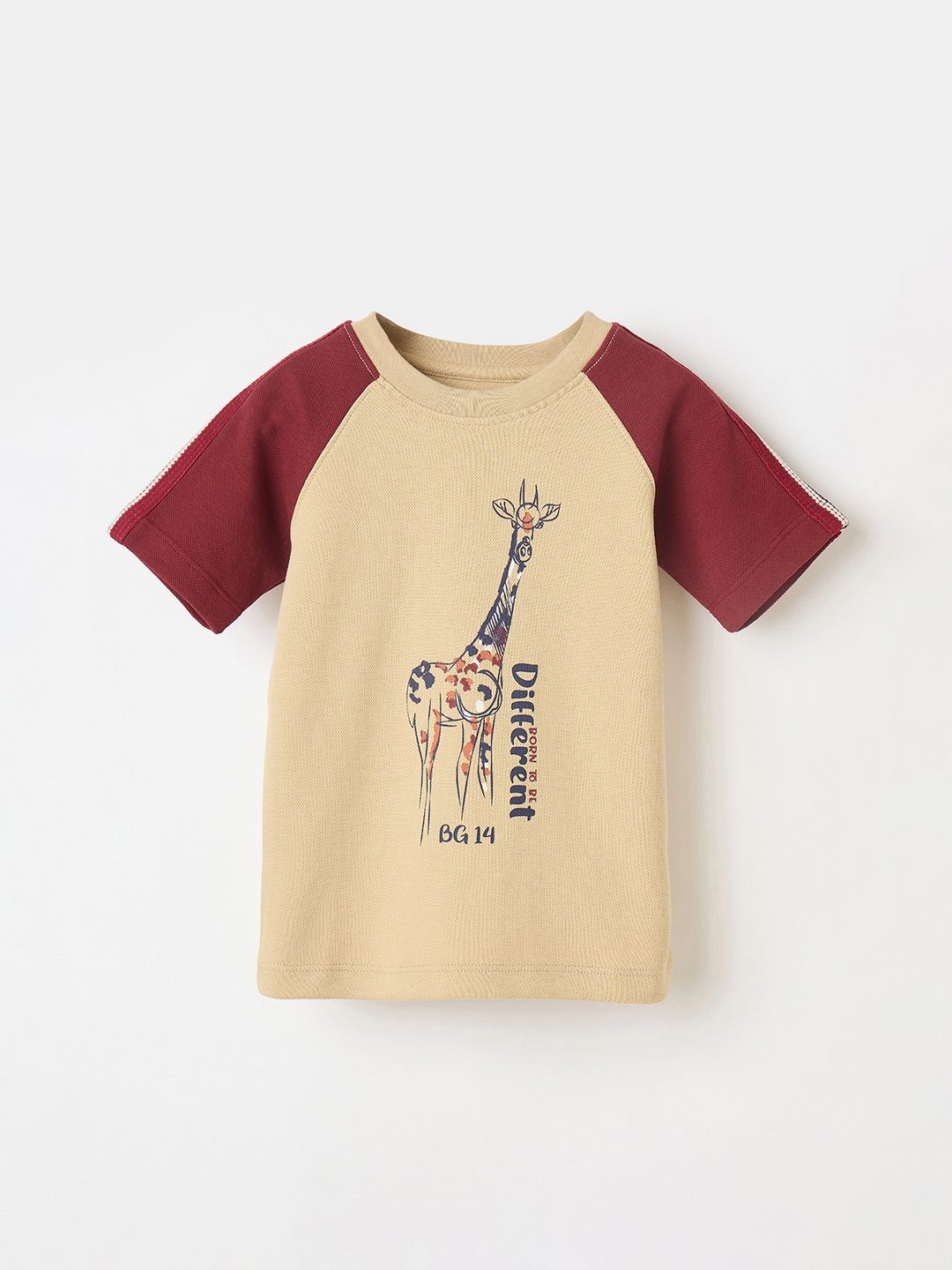 Blue Giraffe Boys Graphic Printed Round Neck T-shirt-picture-28