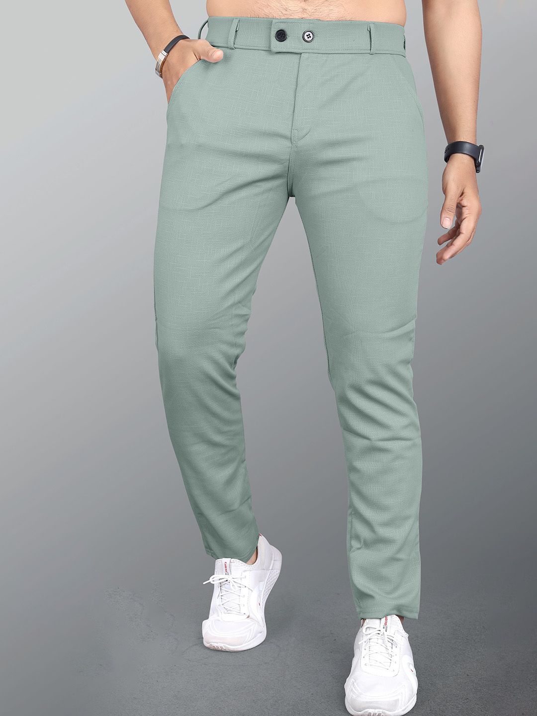 INDICLUB Men Relaxed Formal Trousers-picture-46