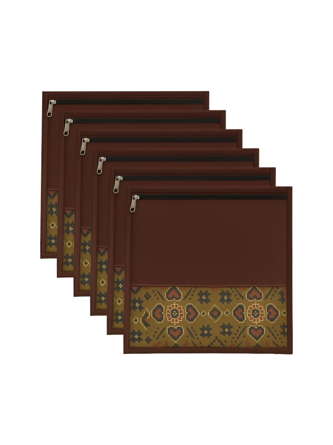 YELONA Brown 6 Piece Reusable Saree Cover Organisers-image-47