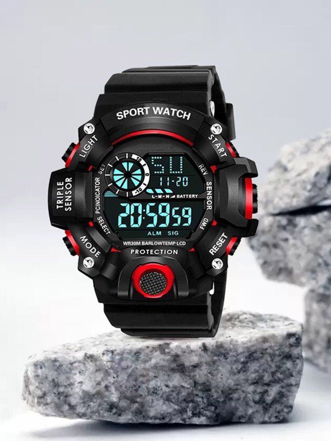 Blutech Men Embellished Dial & Straps Digital Watch G552Red_-picture-23