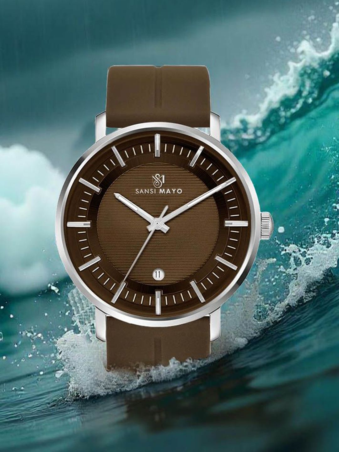 SANSIMAYO Unisex Dial & Bracelet Style Straps Analogue Watch SM-M-174-BR-S-BR-picture-29