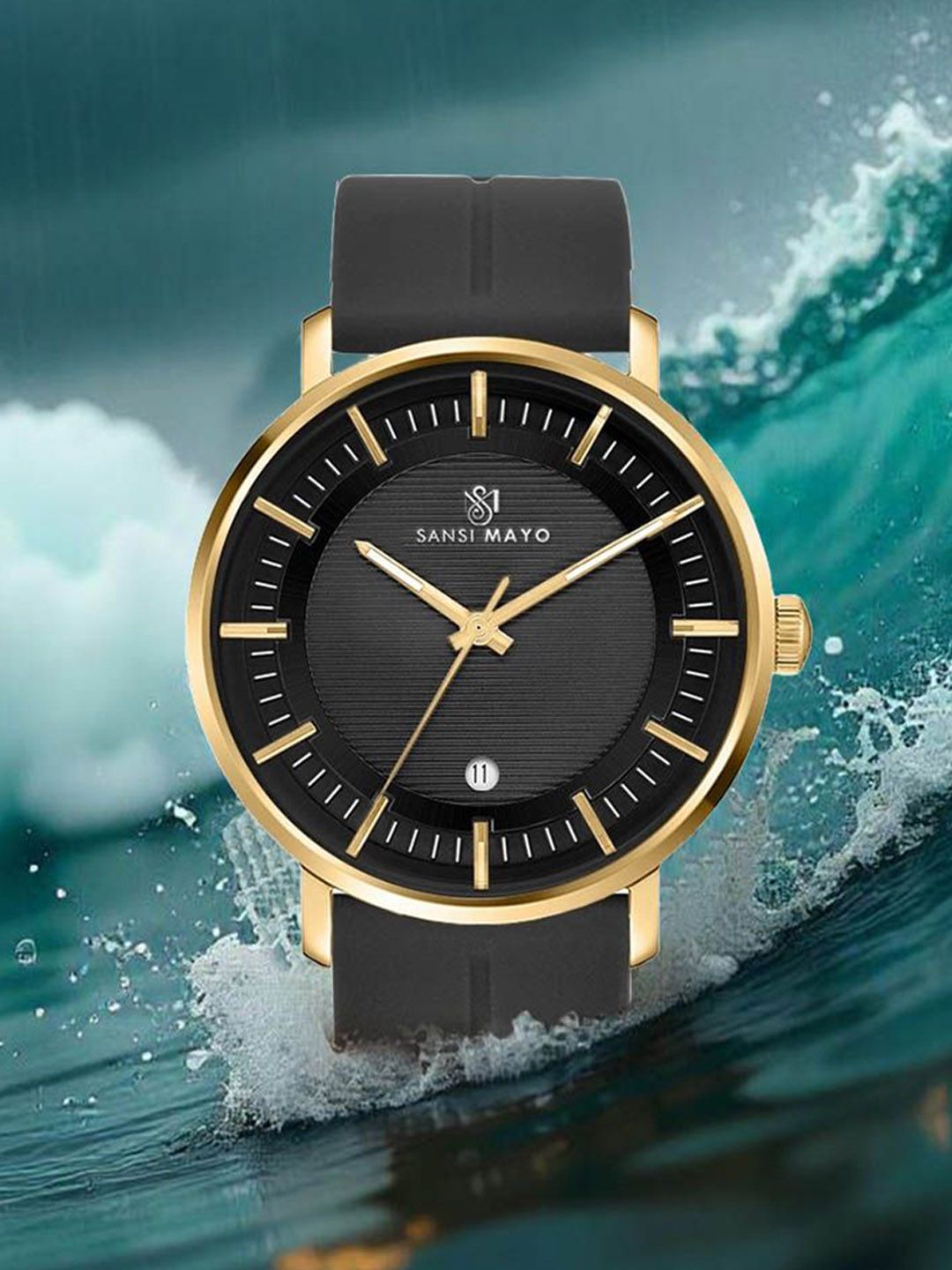 SANSIMAYO Men Rojar Bracelet Style Straps Analogue Watch SM-M-172-B-G-B-picture-31