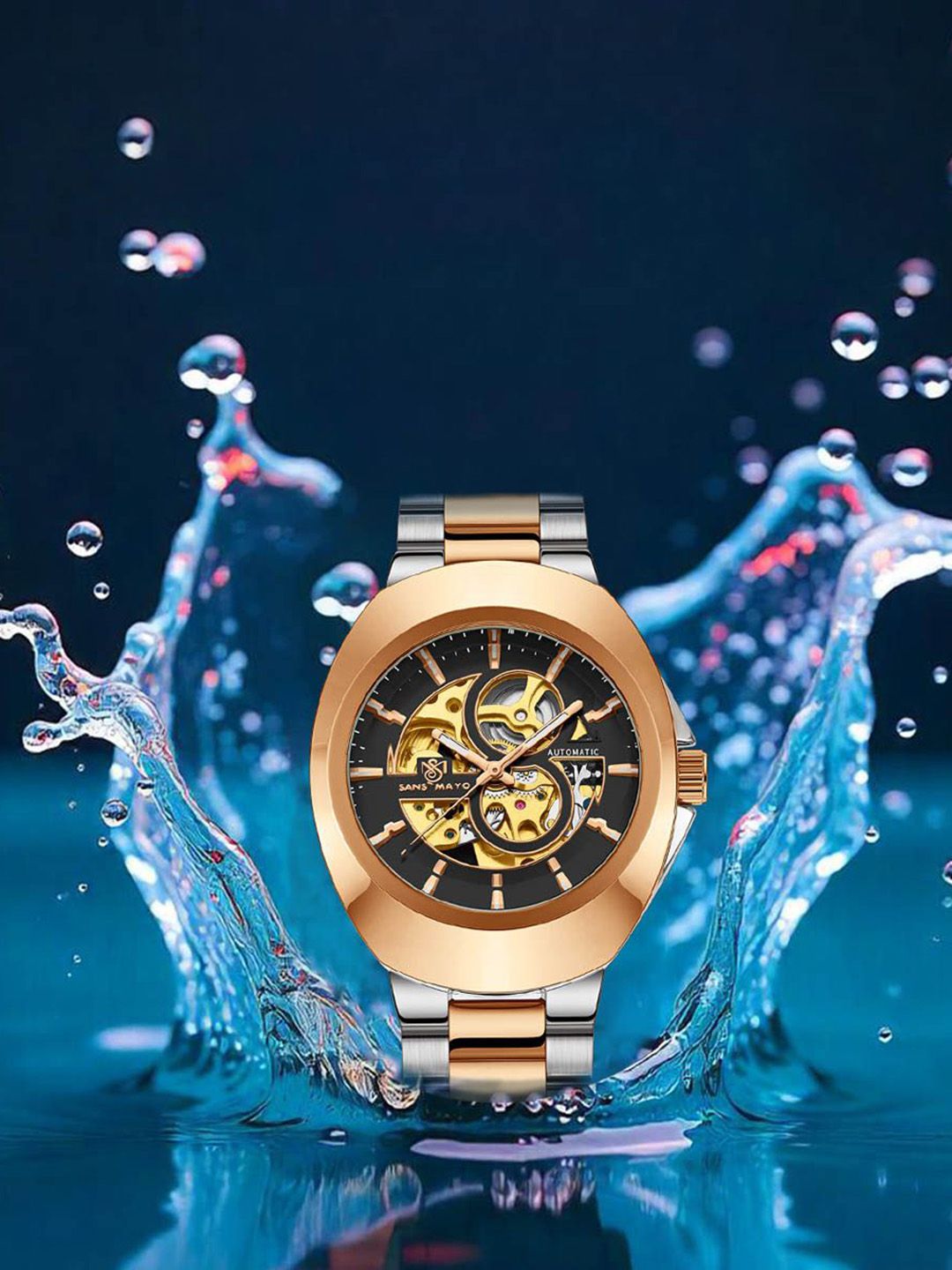 SANSIMAYO Unisex Dial & Stainless Steel Bracelet Style Straps Analogue Watch SM-M-209-TTSRG-RG-GB-picture-20