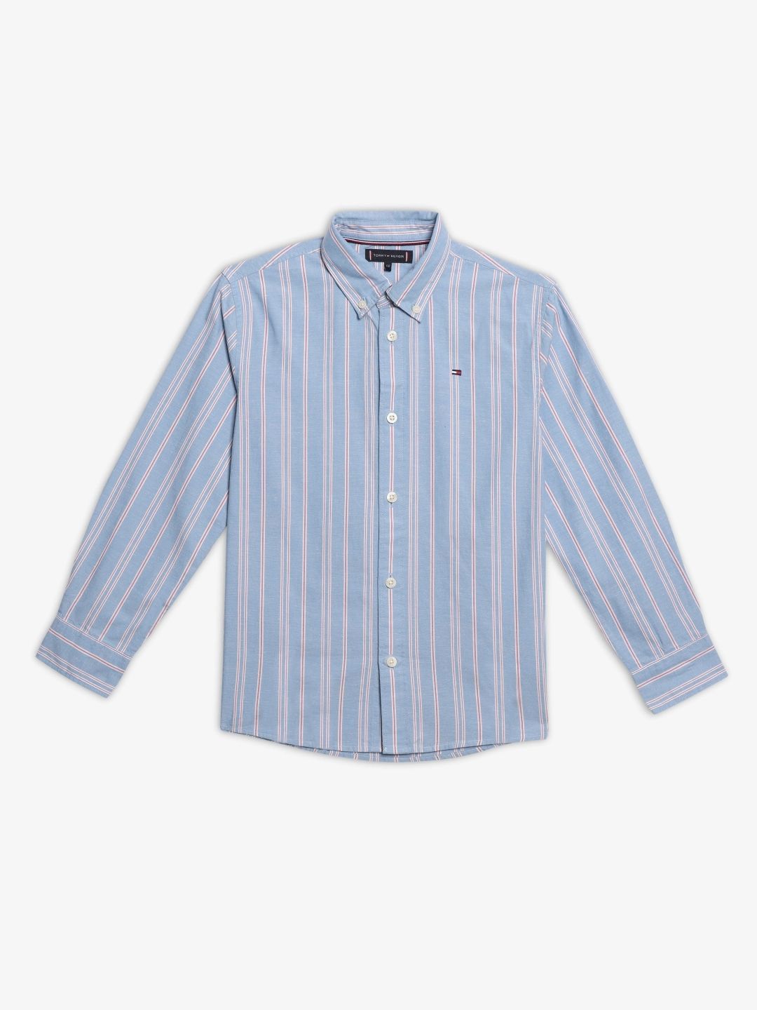 Tommy Hilfiger Boys Striped Spread Collar Pure Collar Regular Fit Shirt-image-10
