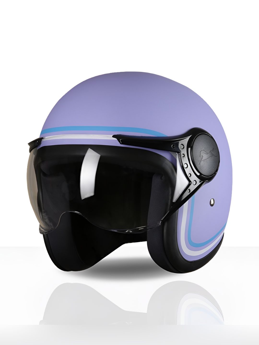 TVS Purple And Black Half Face MissFit Helmet-picture-10