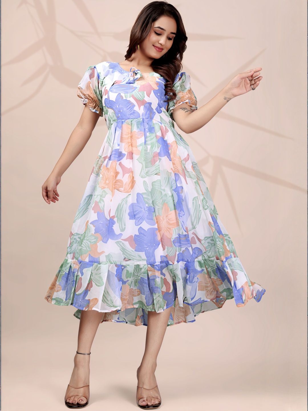 Nautiful Women Georgette Fit & Flare Dresses-picture-35