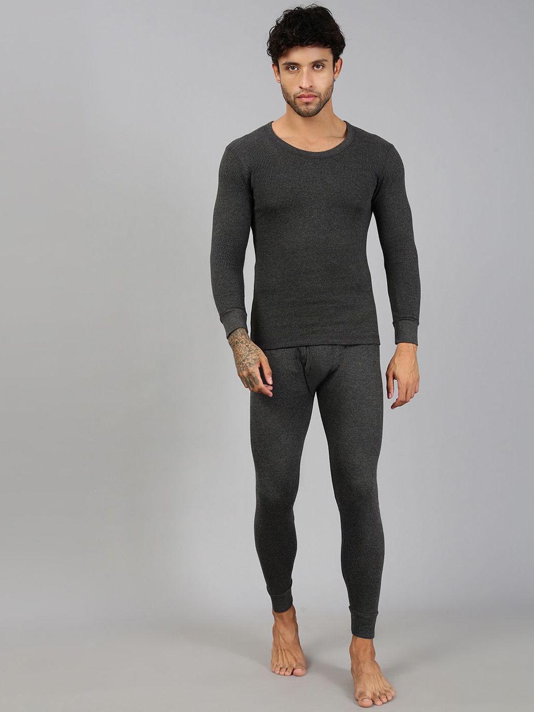 Lux Cozi Men Solid Round Neck Thermal Set-picture-49