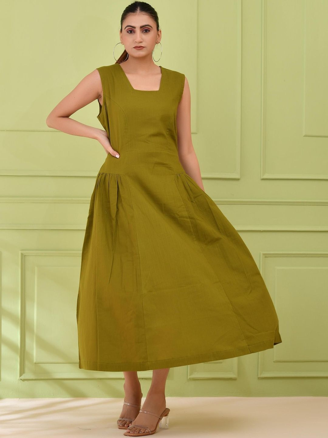 SIDDHO HUM Round Neck Cotton Maxi Dress-picture-10